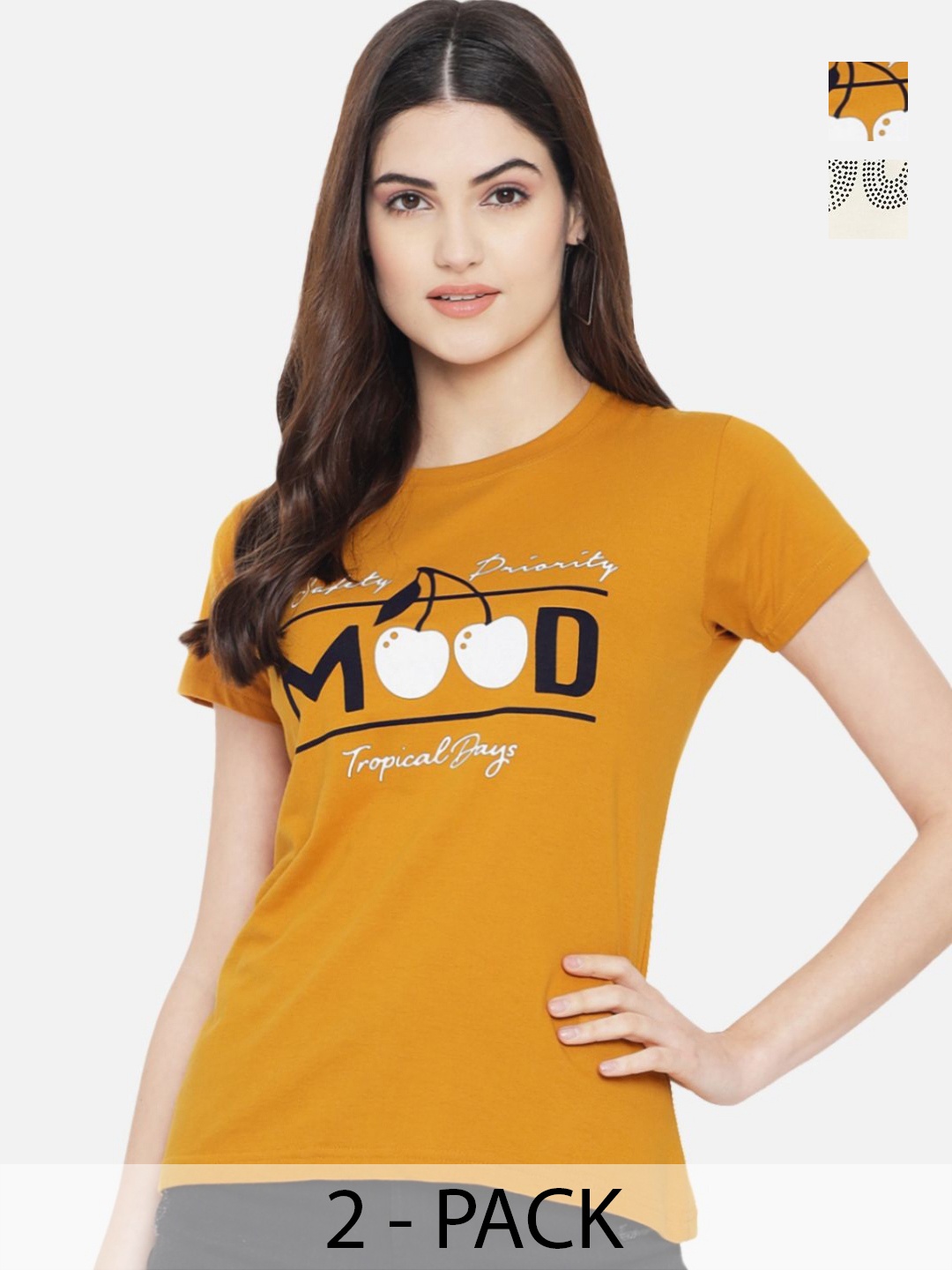 

Dreambe Women Typography Printed T-shirt, Multi