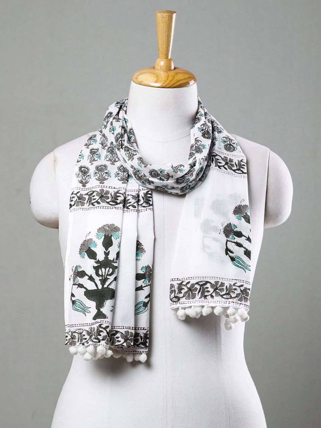 

iTokri Women Printed Stole, White