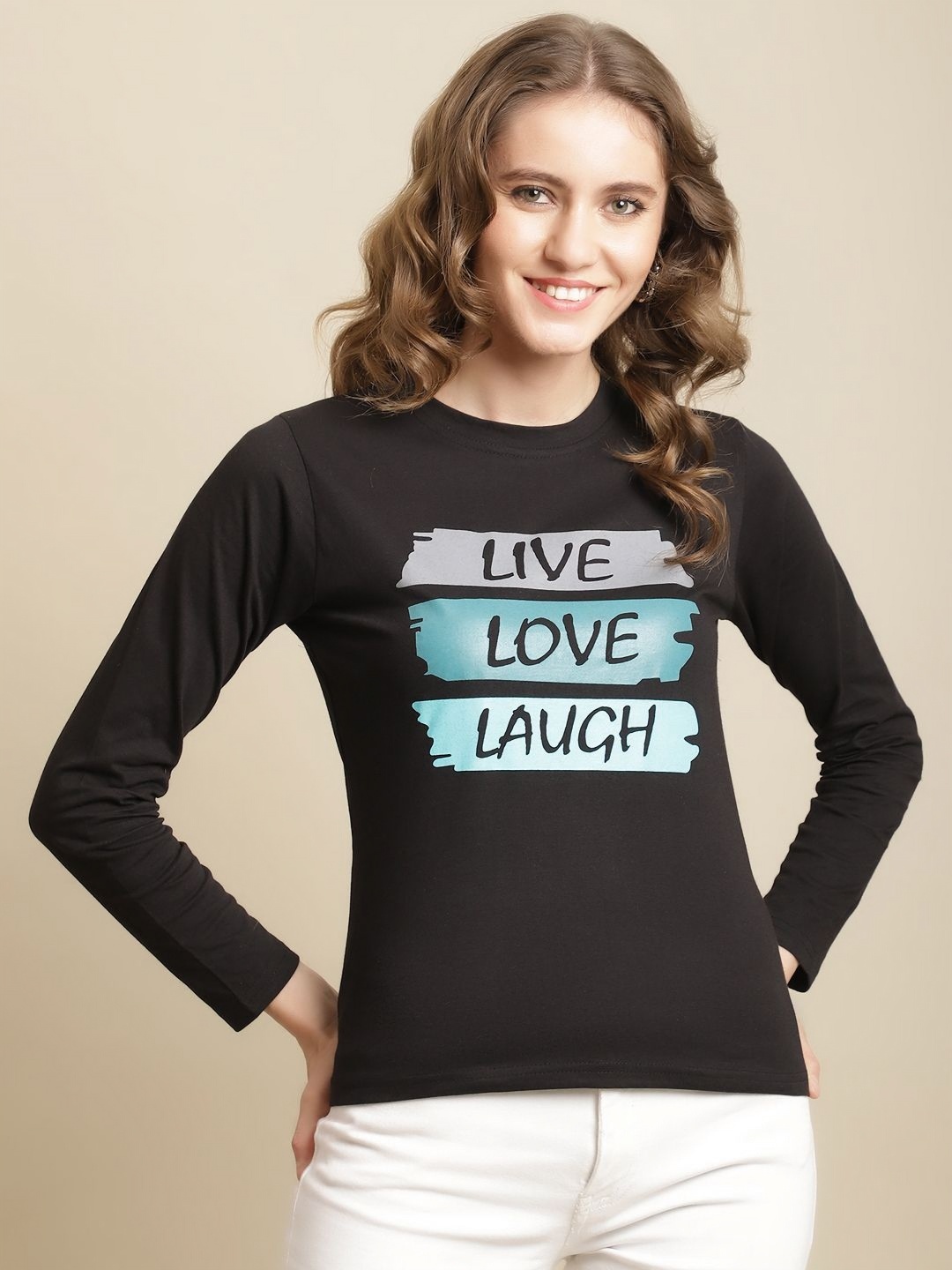 

GLOBAL NOMAD Women Typography Printed T-shirt, Black