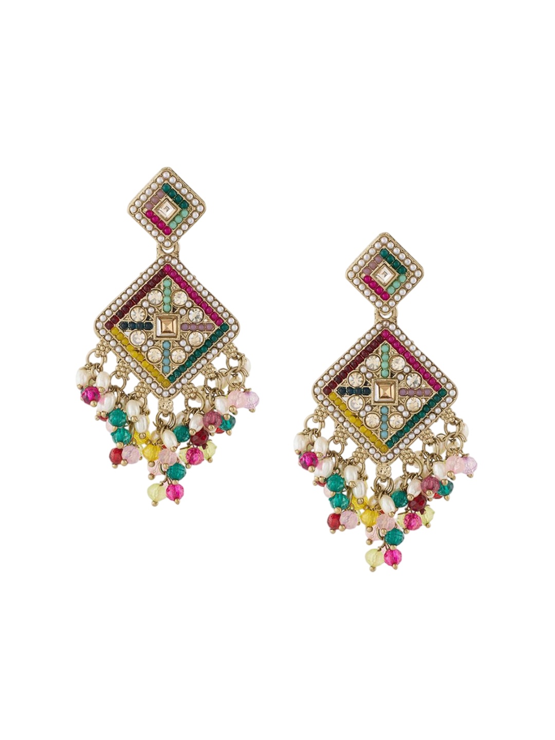 

Zaveri Pearls Contemporary Drop Earrings, Multi