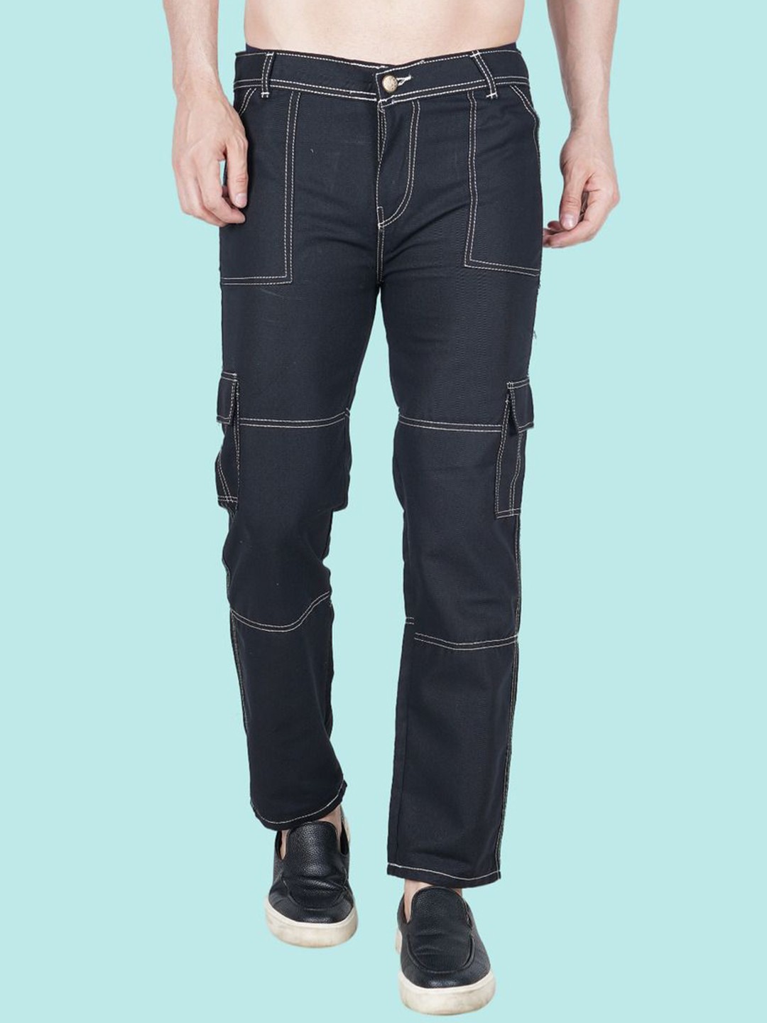 

COMFITS Men Classic Low Distress Stretchable Jeans, Black