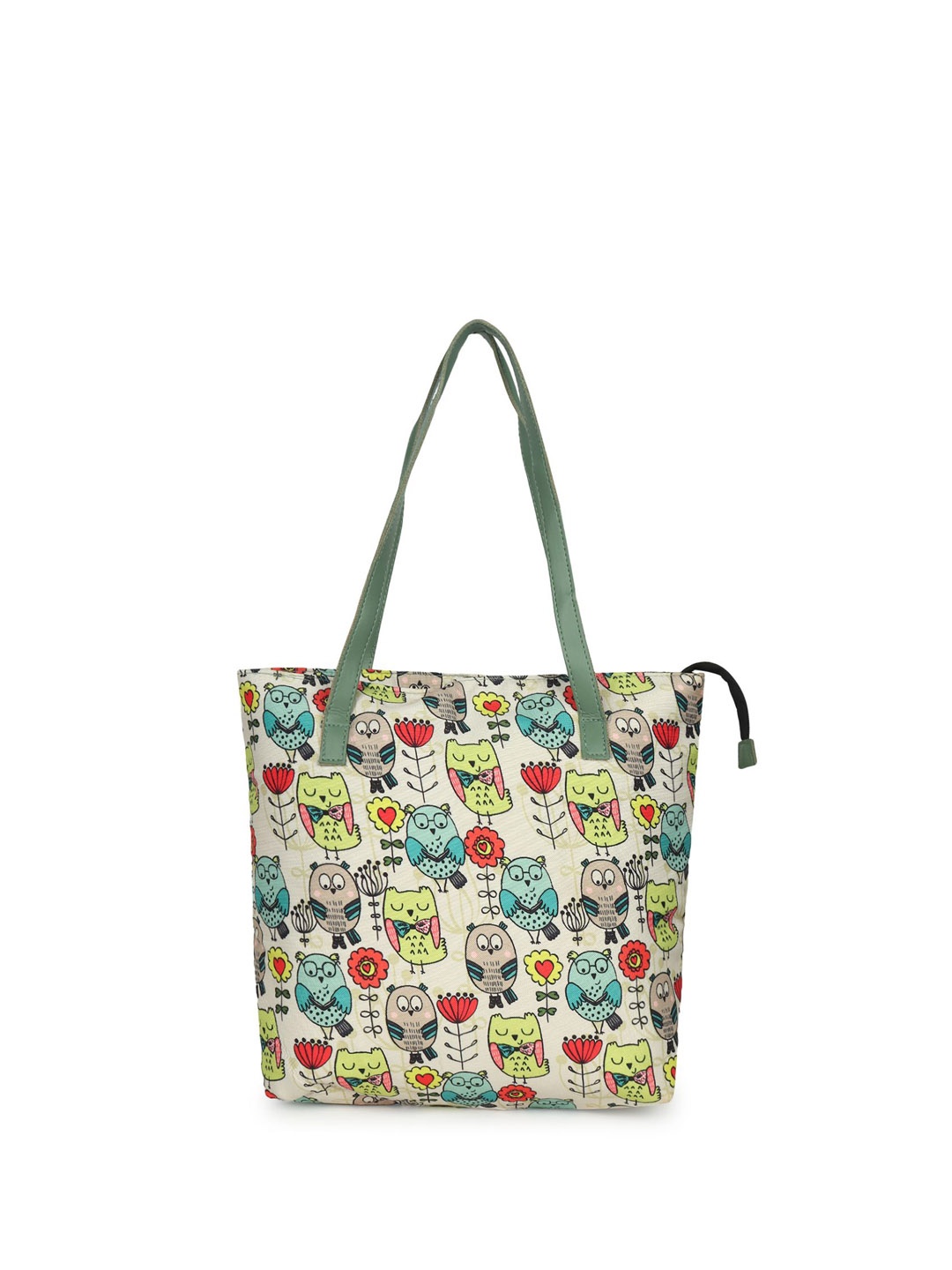 

LADY QUINTON Floral Printed PU Shopper Handheld Bag, Green