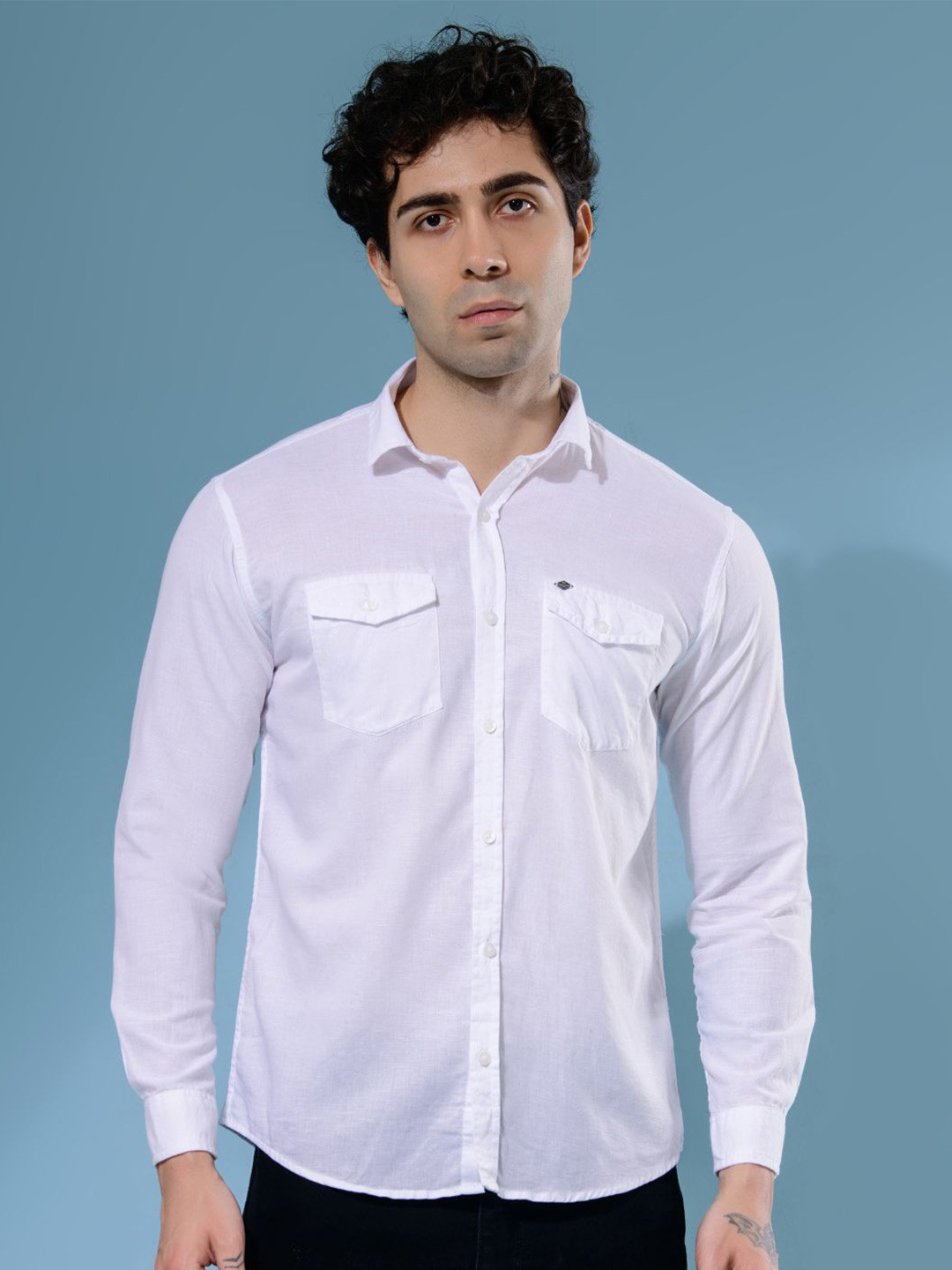 

Albion By CnM Men Comfort Opaque Casual Shirt, White