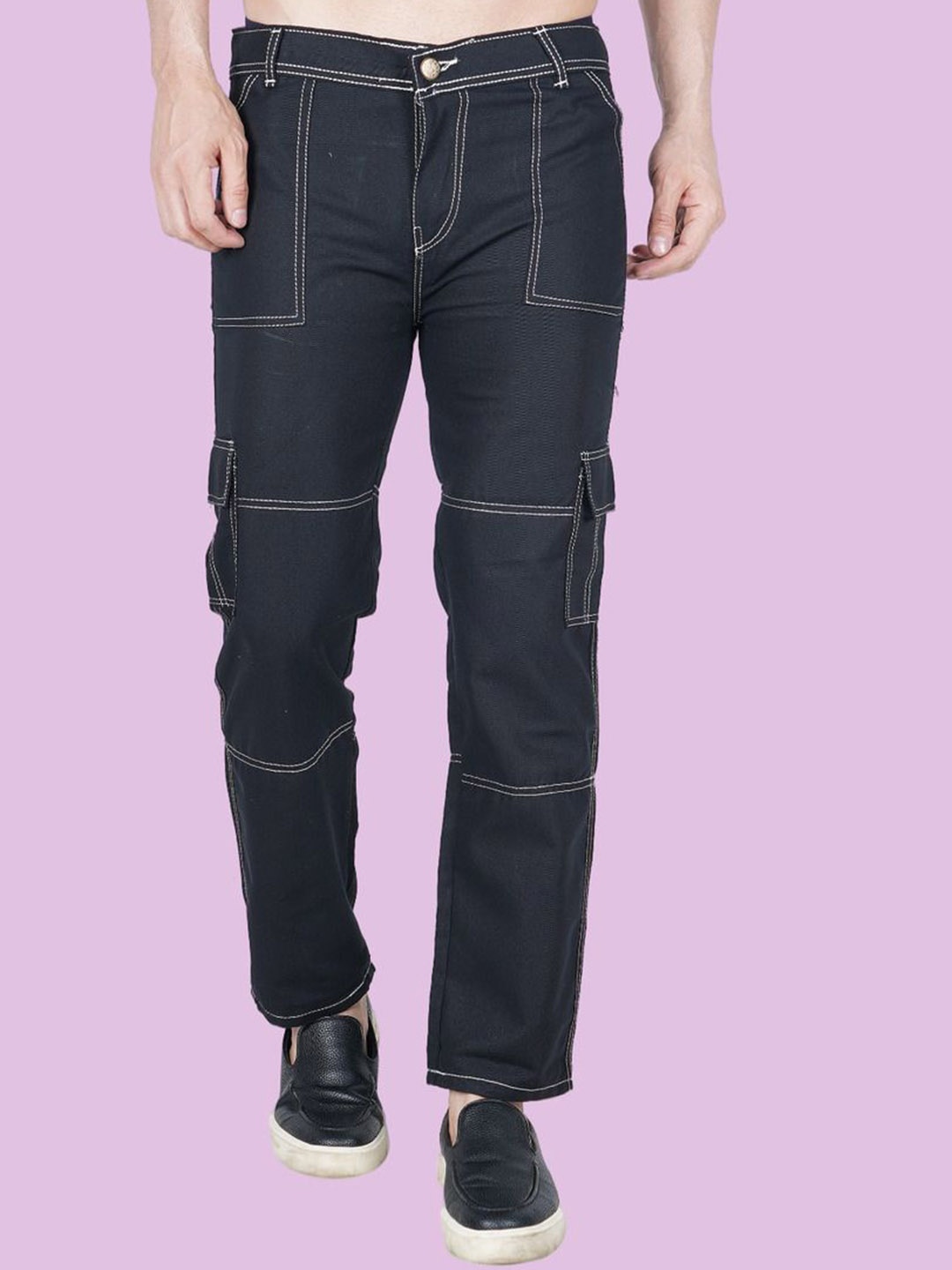 

COMFITS Men Classic Low Distress Stretchable Jeans, Black