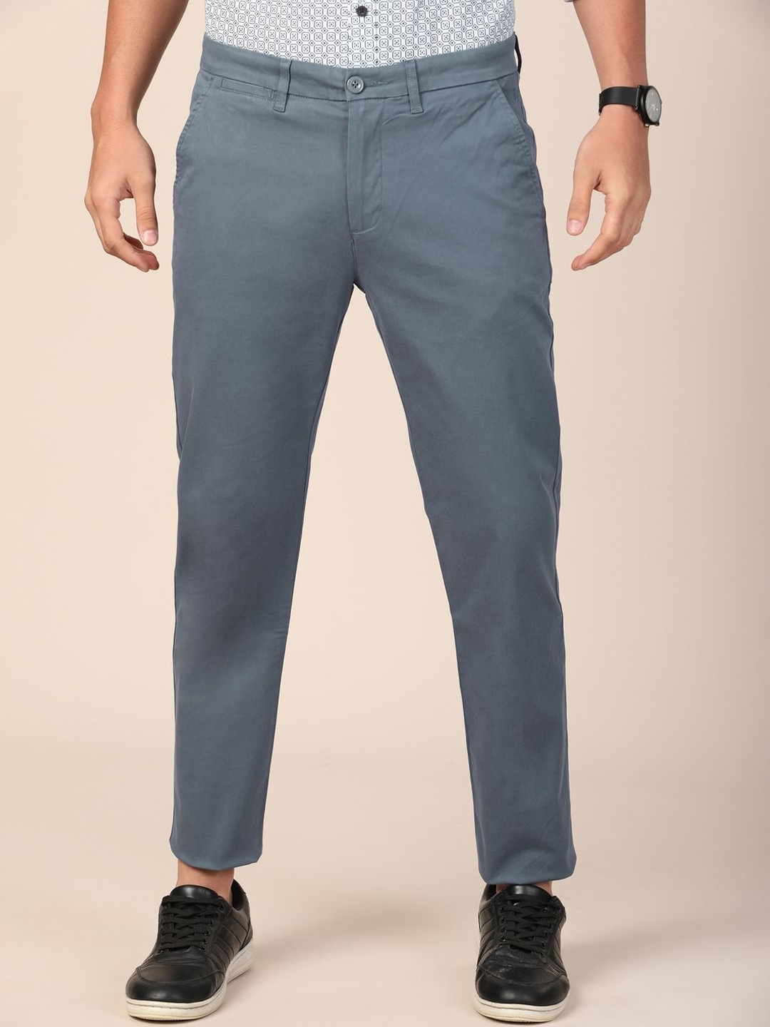 

MERCHANT MARINE Men Tailored Slim Fit Trousers, Blue