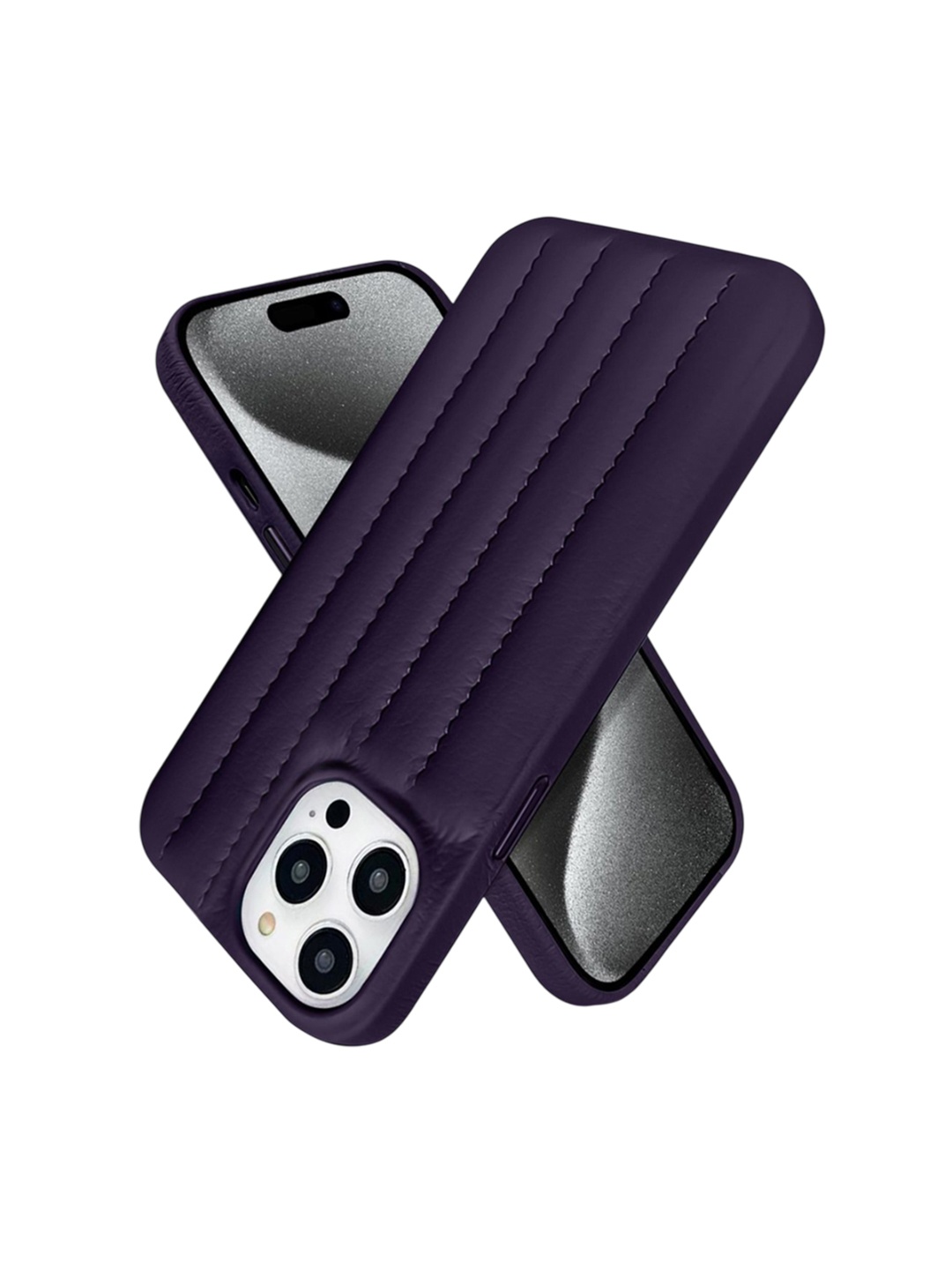 

QRIOH Solid Printed iPhone 15 Pro Max Back Case Mobile Accessories, Purple