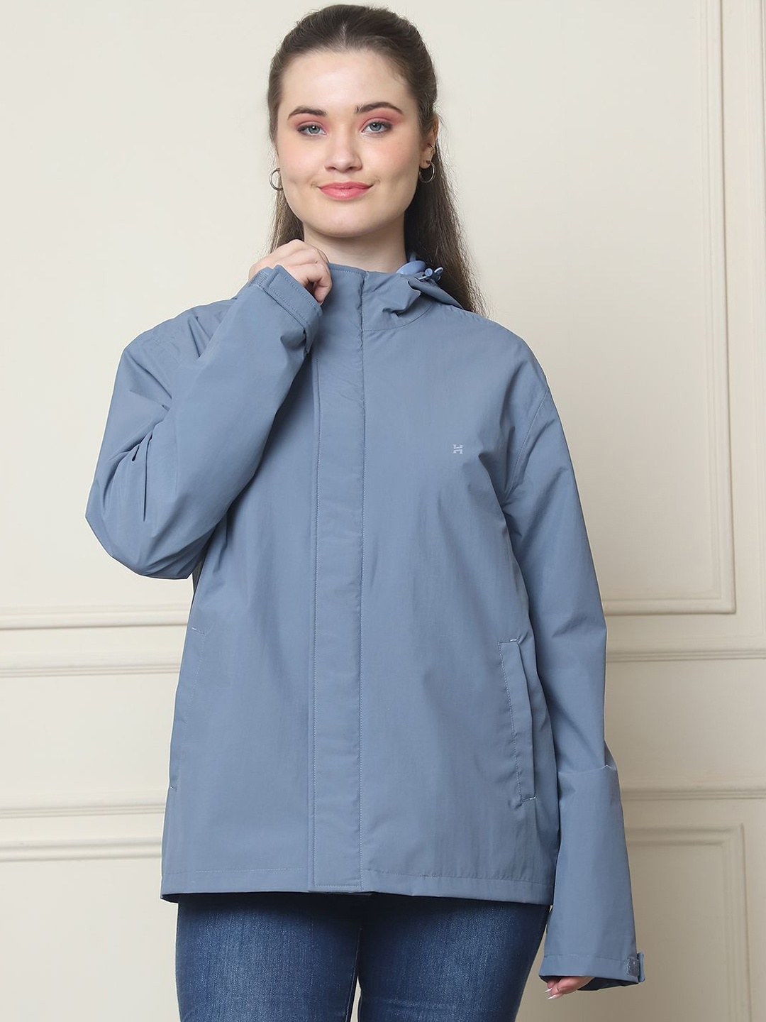 

HOUSE OF VEDAS Waterproof Hooded Rain Jacket, Blue