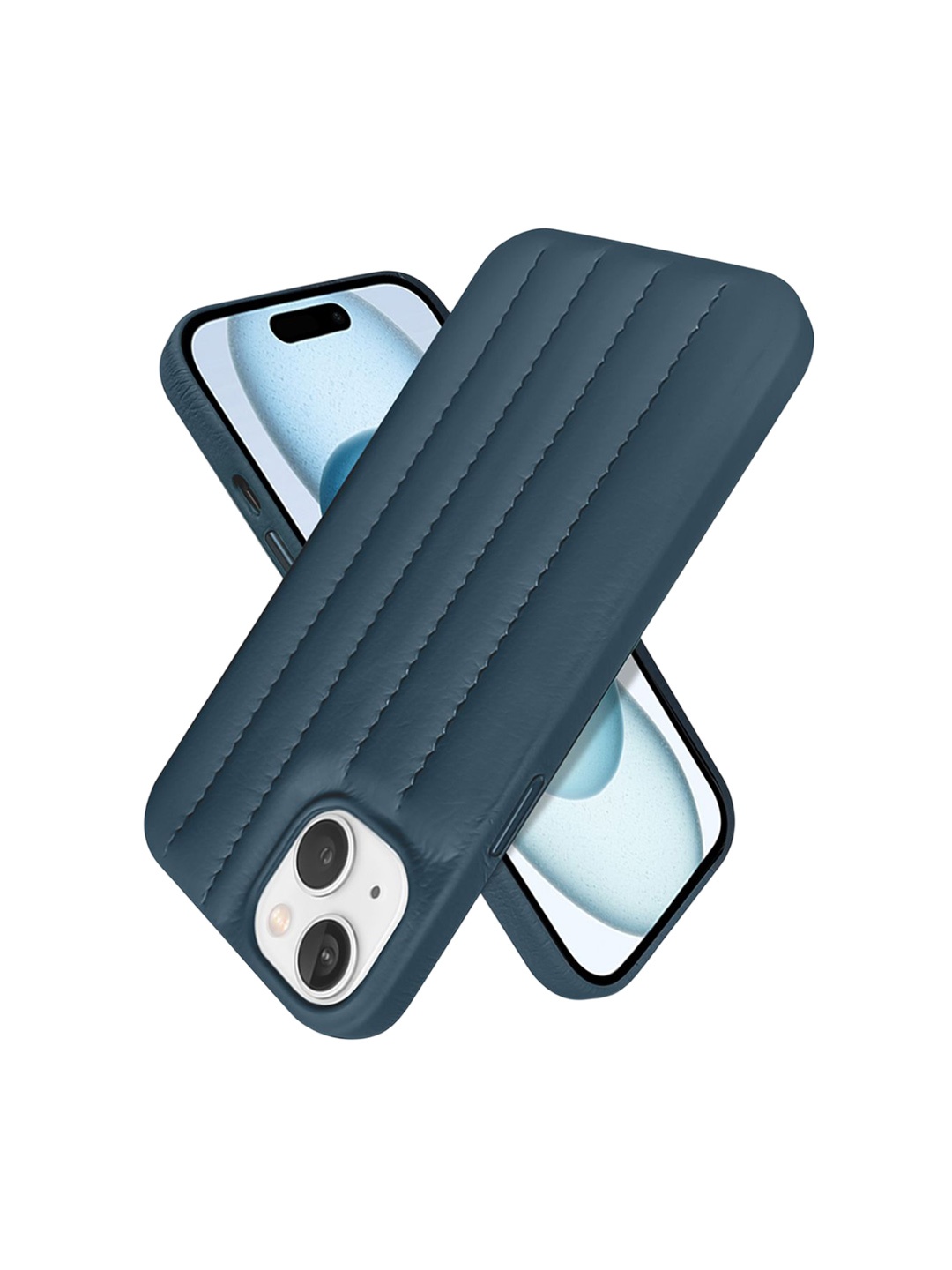 

QRIOH Solid Printed iPhone 15 Plus Back Case Mobile Accessories, Blue