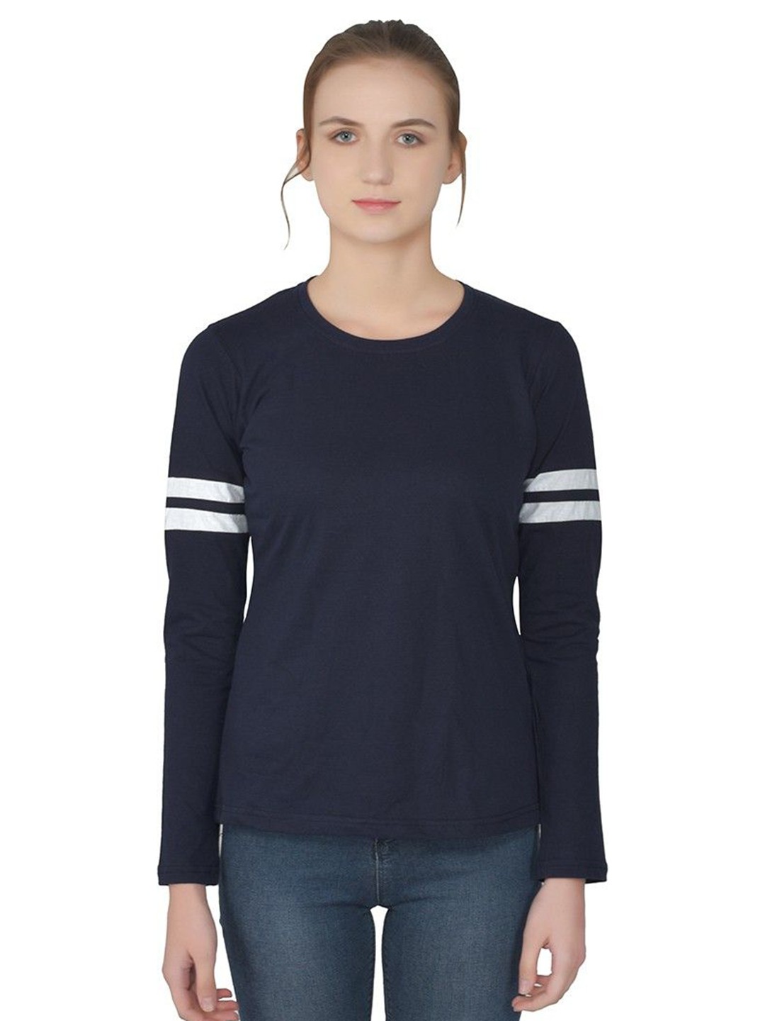 

BEYOU FASHION Women Pockets Slim Fit T-shirt, Navy blue