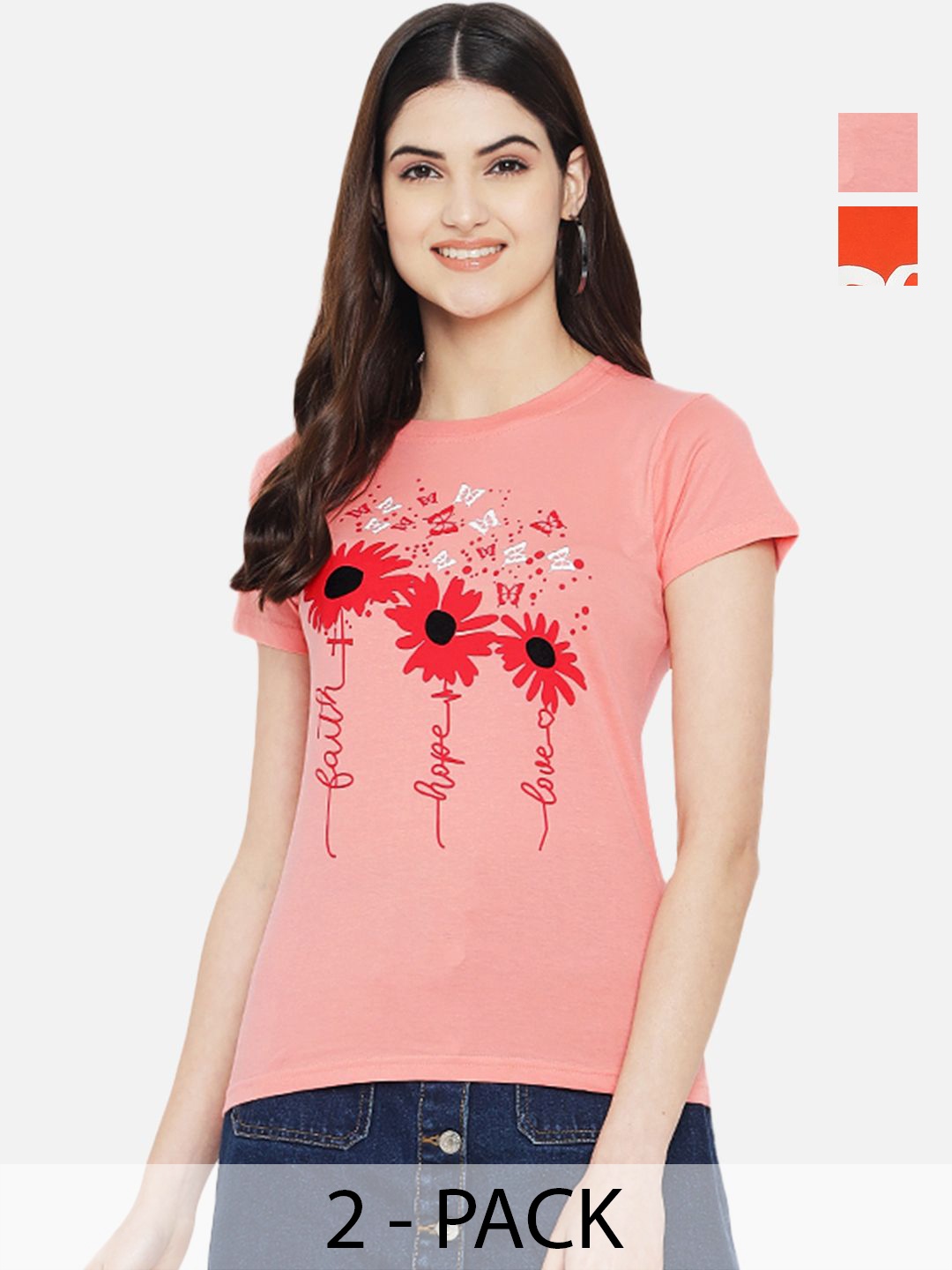 

Dreambe Women Typography Printed T-shirt, Multi