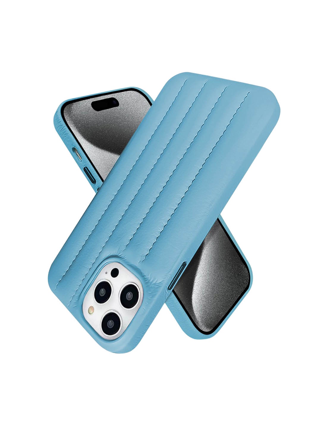 

QRIOH Solid Printed iPhone 15 Pro Max Back Case Mobile Accessories, Turquoise blue