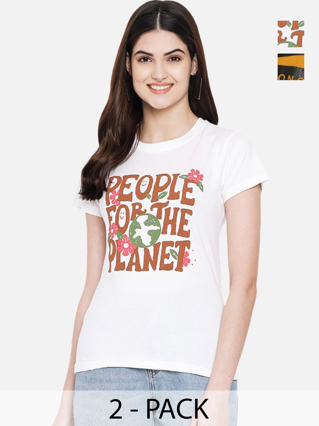 

Dreambe Women Typography Printed T-shirt, Multi