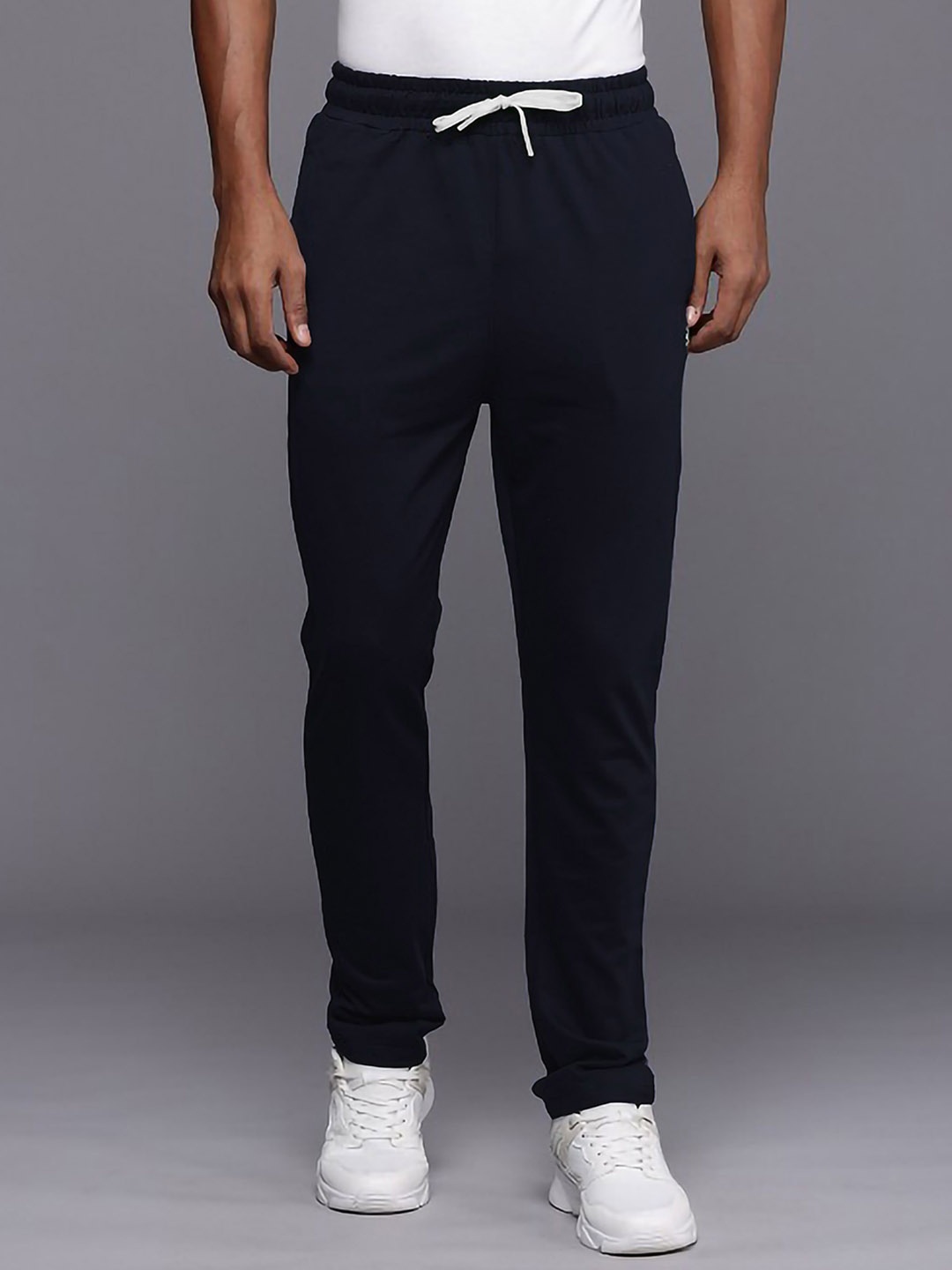

MOUNTAIN COLOURS Men Cotton Mid-Rise TrackPants, Navy blue
