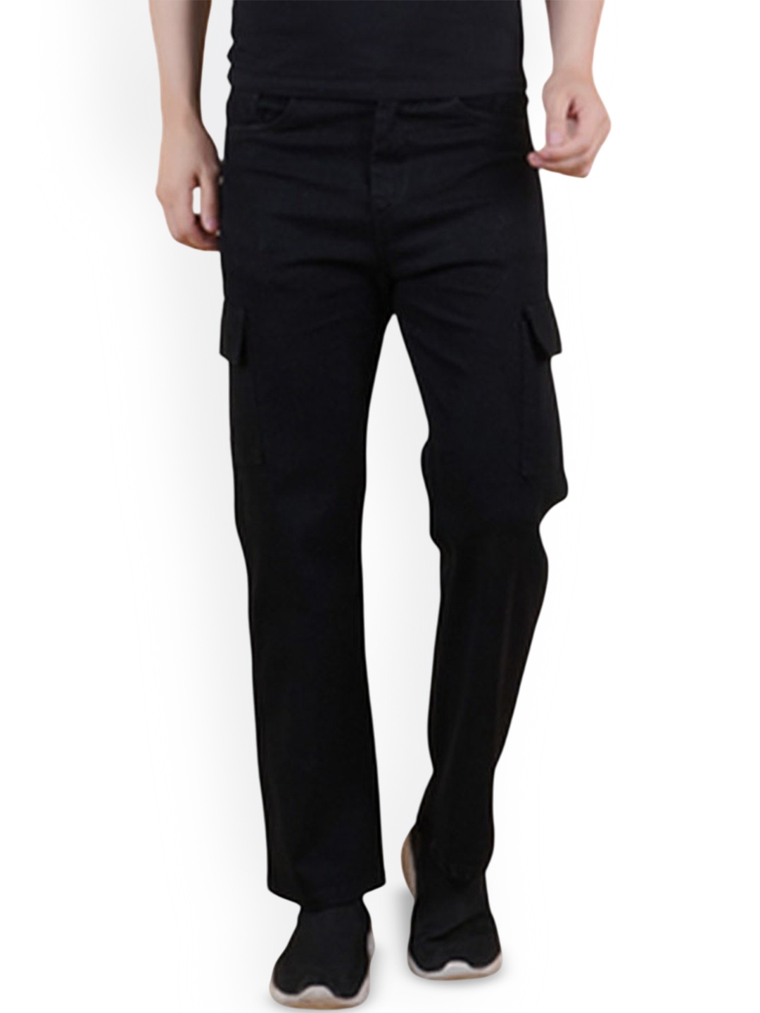 

COMFITS Men Classic Mildly Distressed Stretchable Jeans, Black