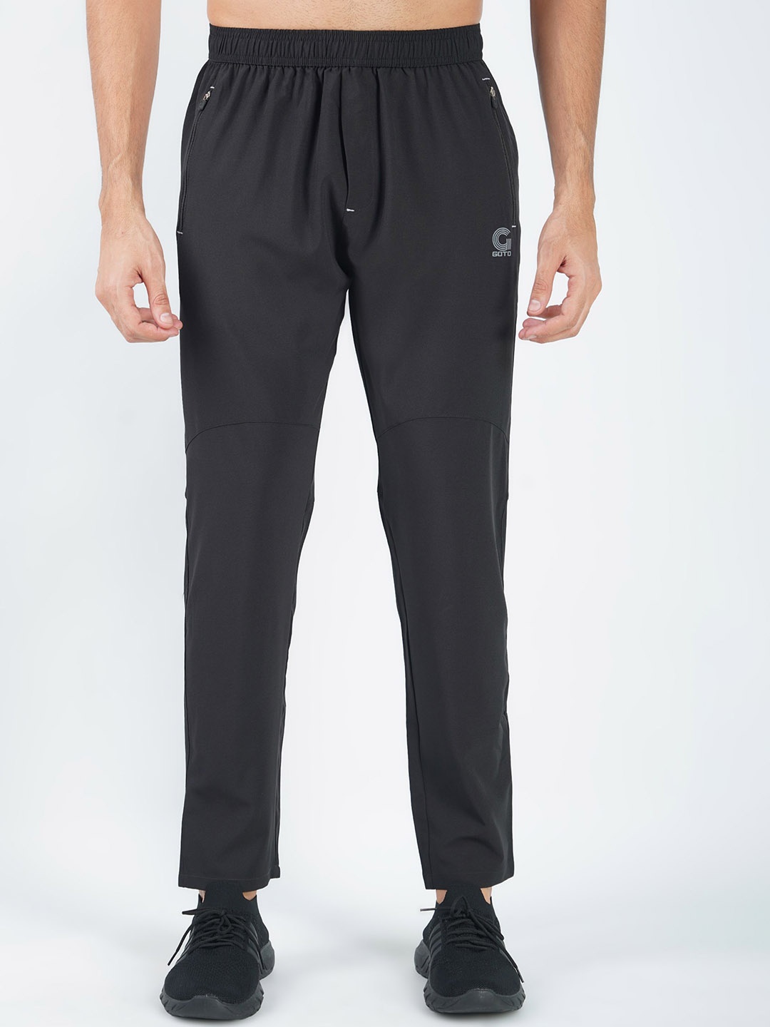 

GOTO Men Mid-Rise TrackPants, Black