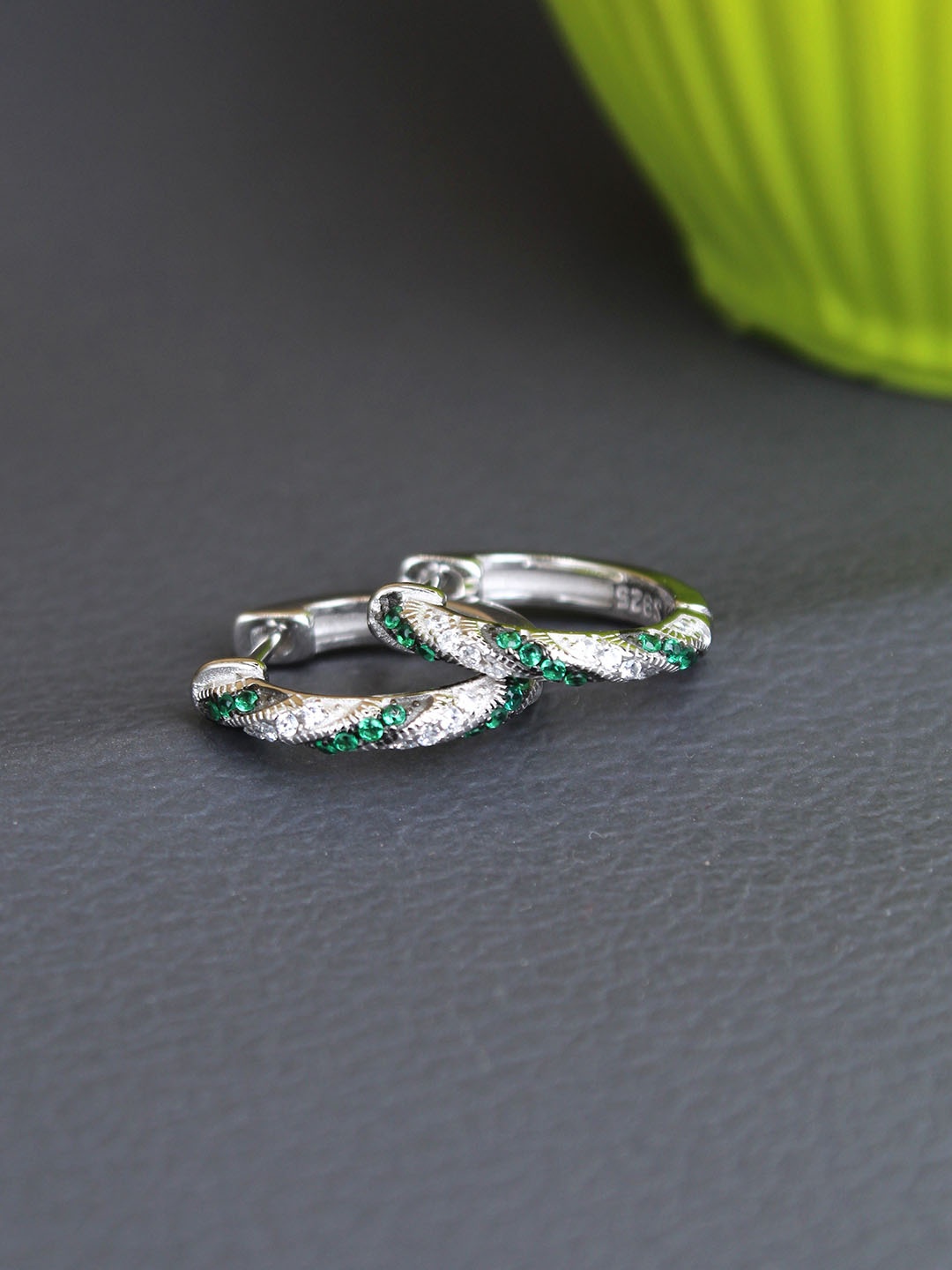 

DEVASHREE Circular Hoop Earrings, Green