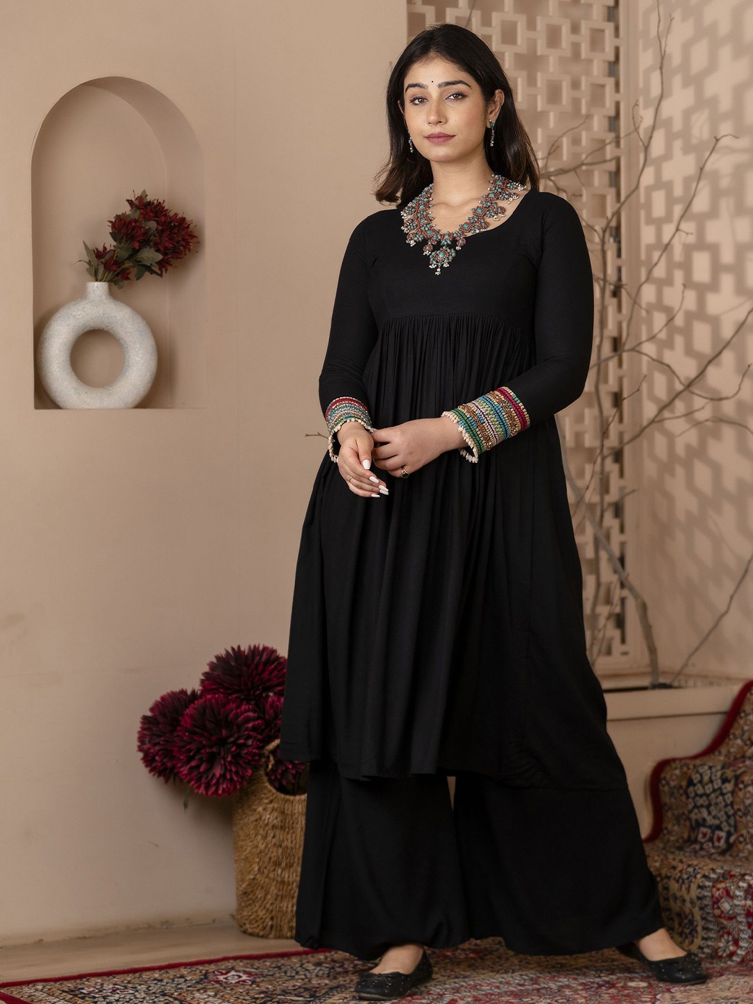 

BEYOND ETHNIC Women Palazzos, Black