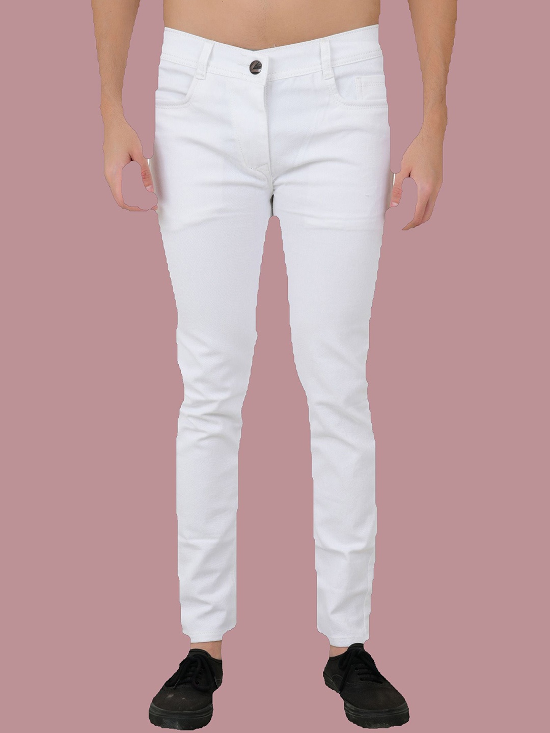 

COMFITS Men Classic Highly Distressed Stretchable Jeans, White