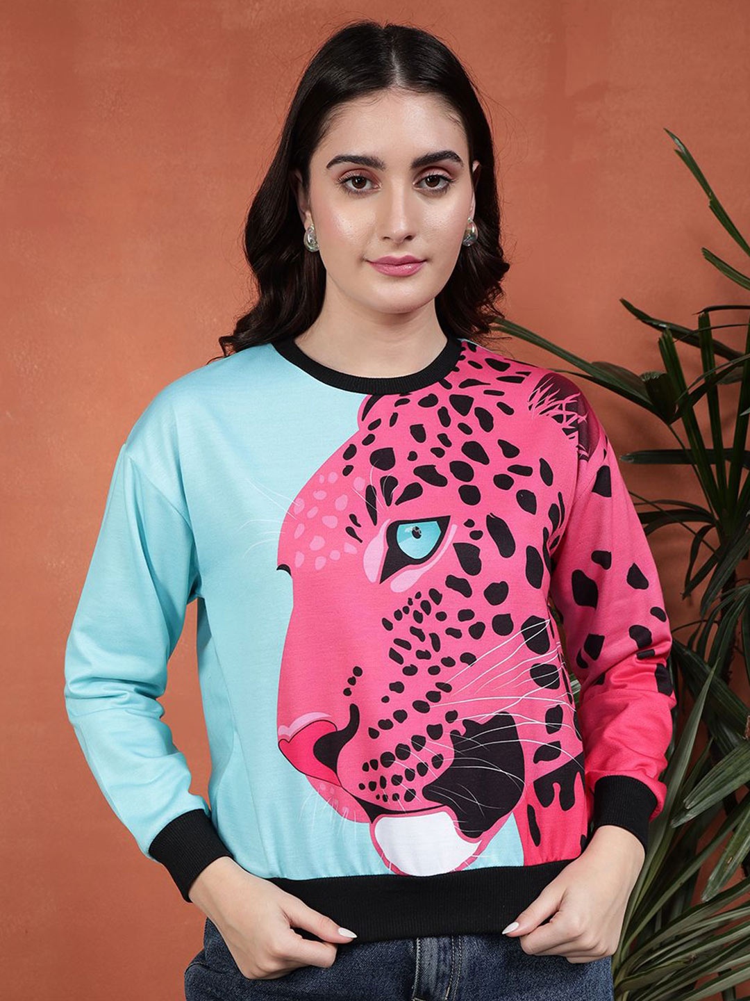 

TANDUL Women Printed Sweatshirt, Blue