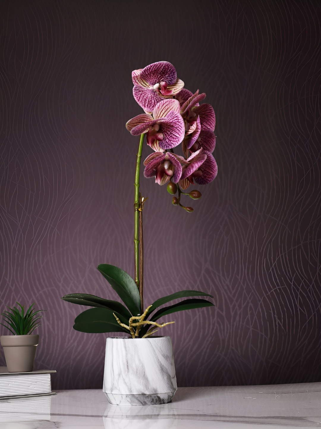 

TAYHAA White 1 Pieces Orchid Artificial Plant With Pot