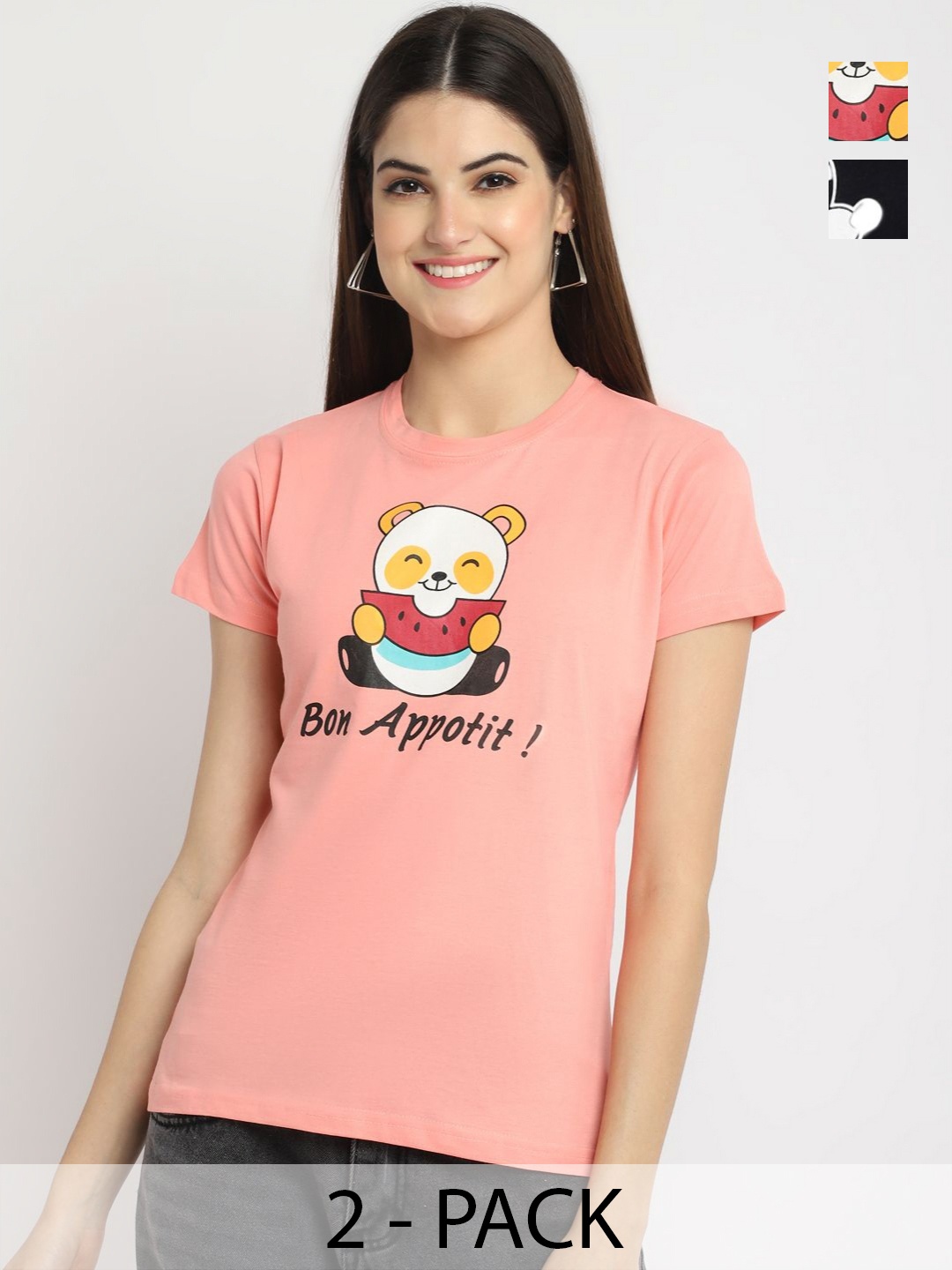 

Dreambe Women Typography Printed T-shirt, Multi