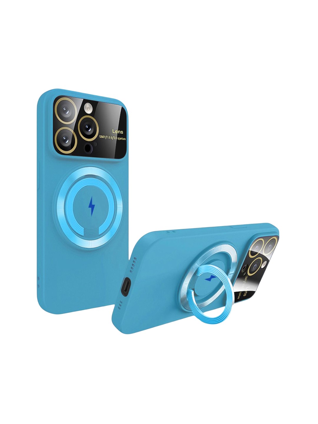 

QRIOH Solid Printed iPhone 14 Pro Max Back Case Mobile Accessories, Turquoise blue