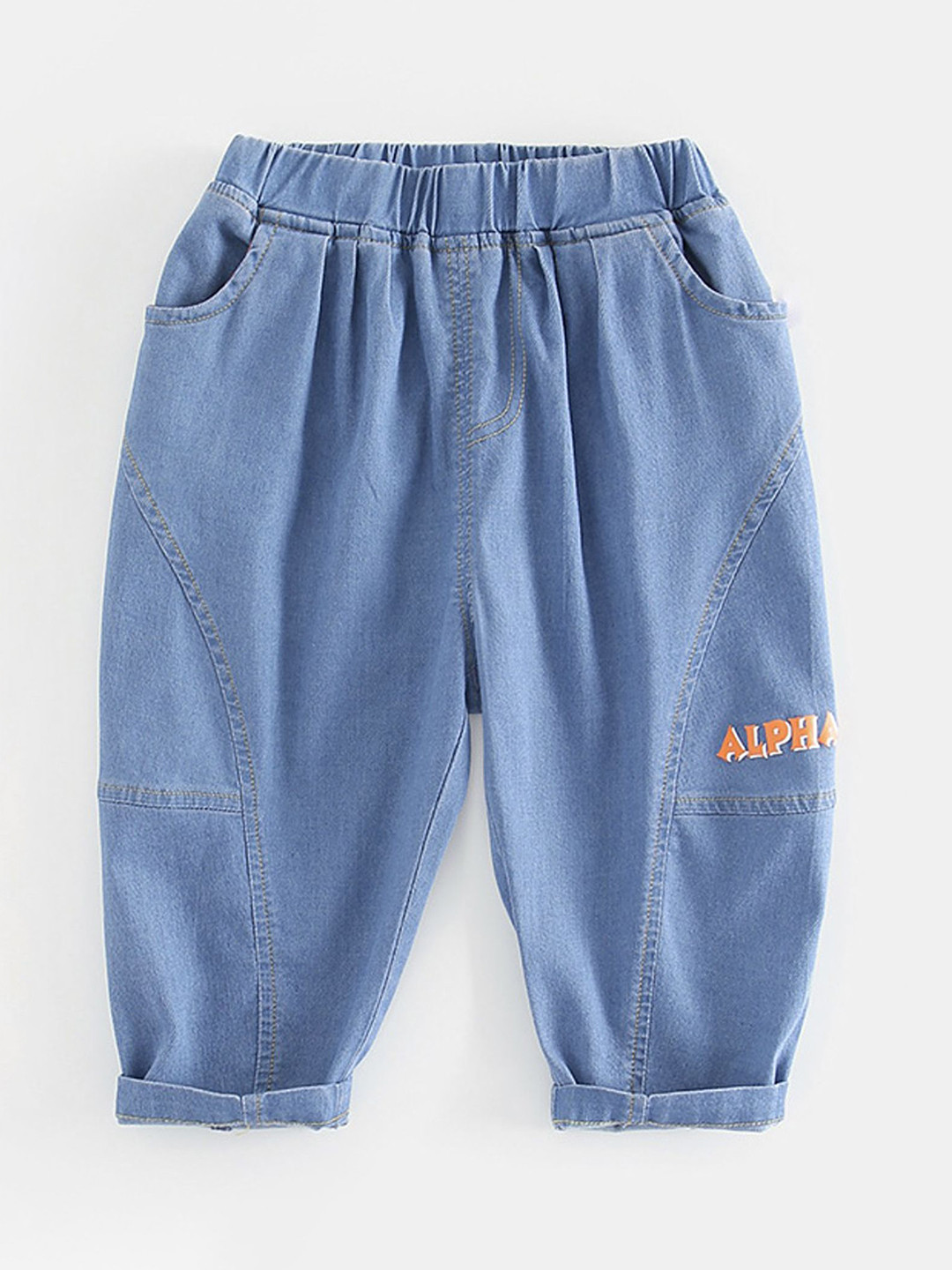 

LULU & SKY Boys Low Distress Jeans, Blue