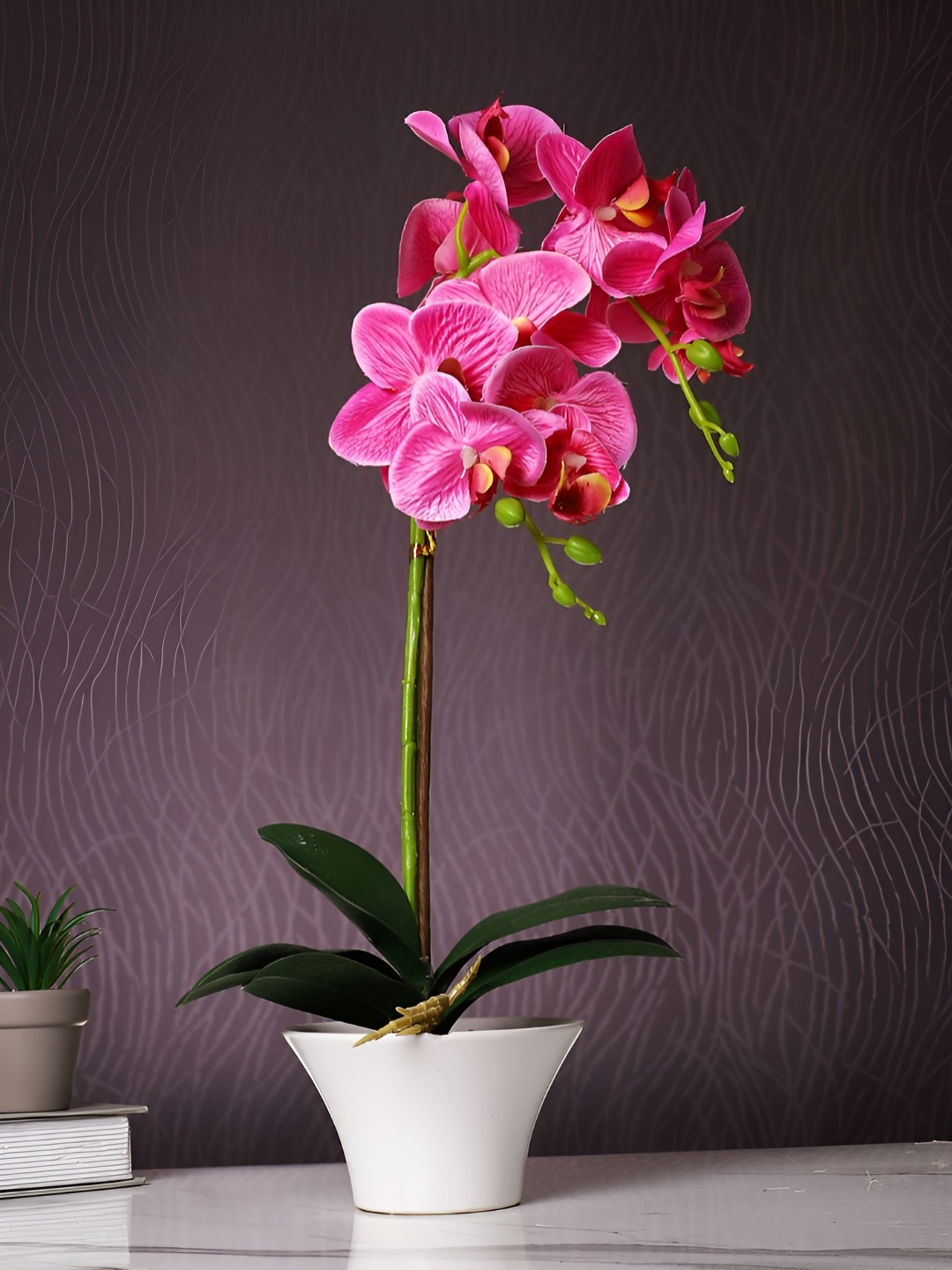 

TAYHAA White 1 Pieces Orchid Artificial Plant With Pot