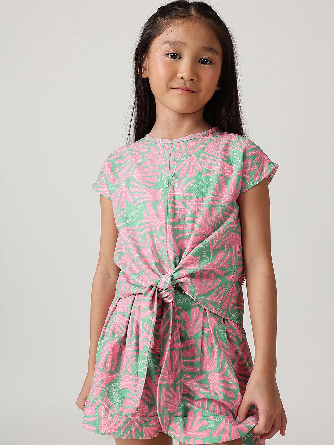 

One Friday Floral Print Cotton Top, Multi