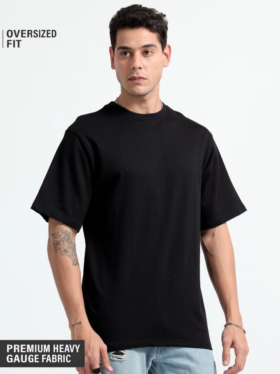 

Jack Paris Men High Neck Monochrome Raw Edge T-shirt, Black
