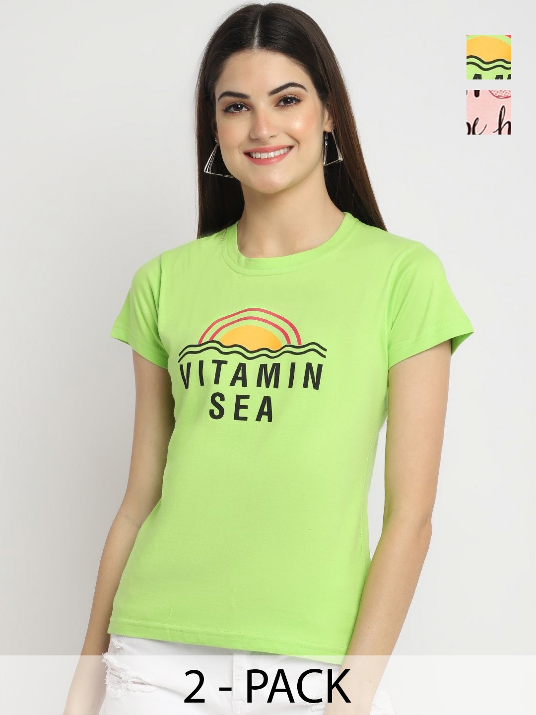 

Dreambe Women Typography Printed T-shirt, Multi