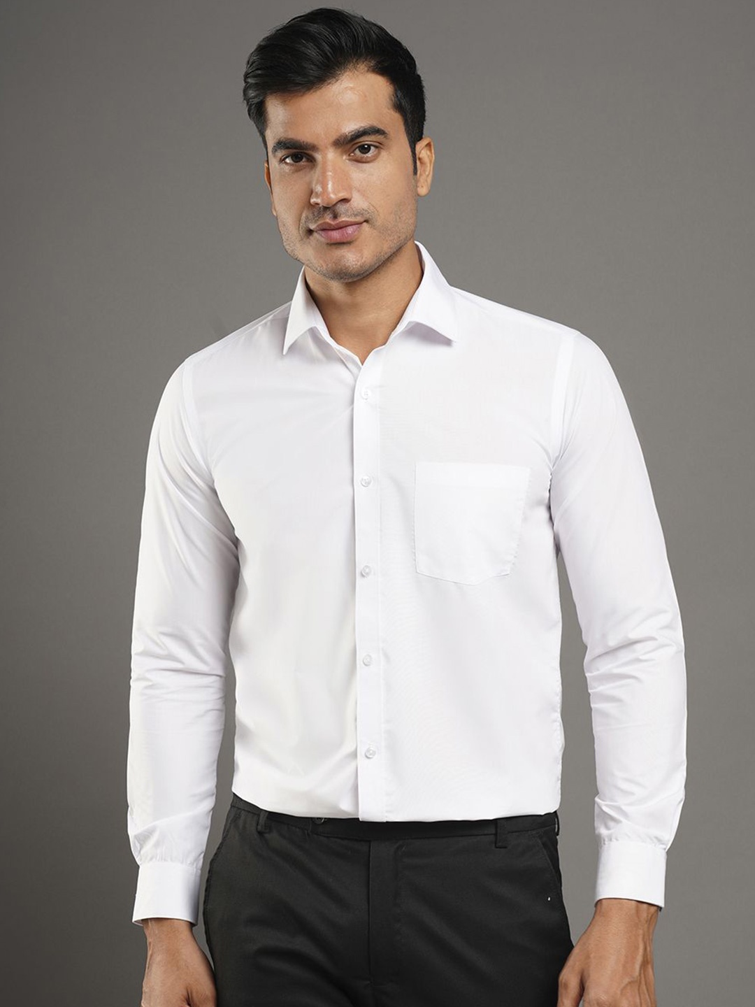 

John Philips Men Slim Fit Opaque Formal Shirt, White