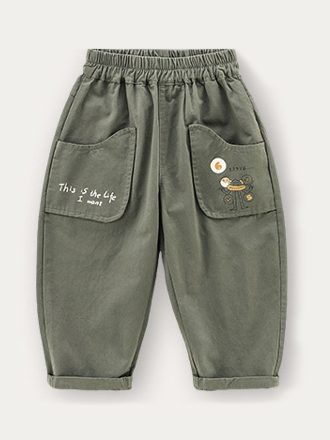 

LULU & SKY Boys High-Rise Low Distress Jeans, Green