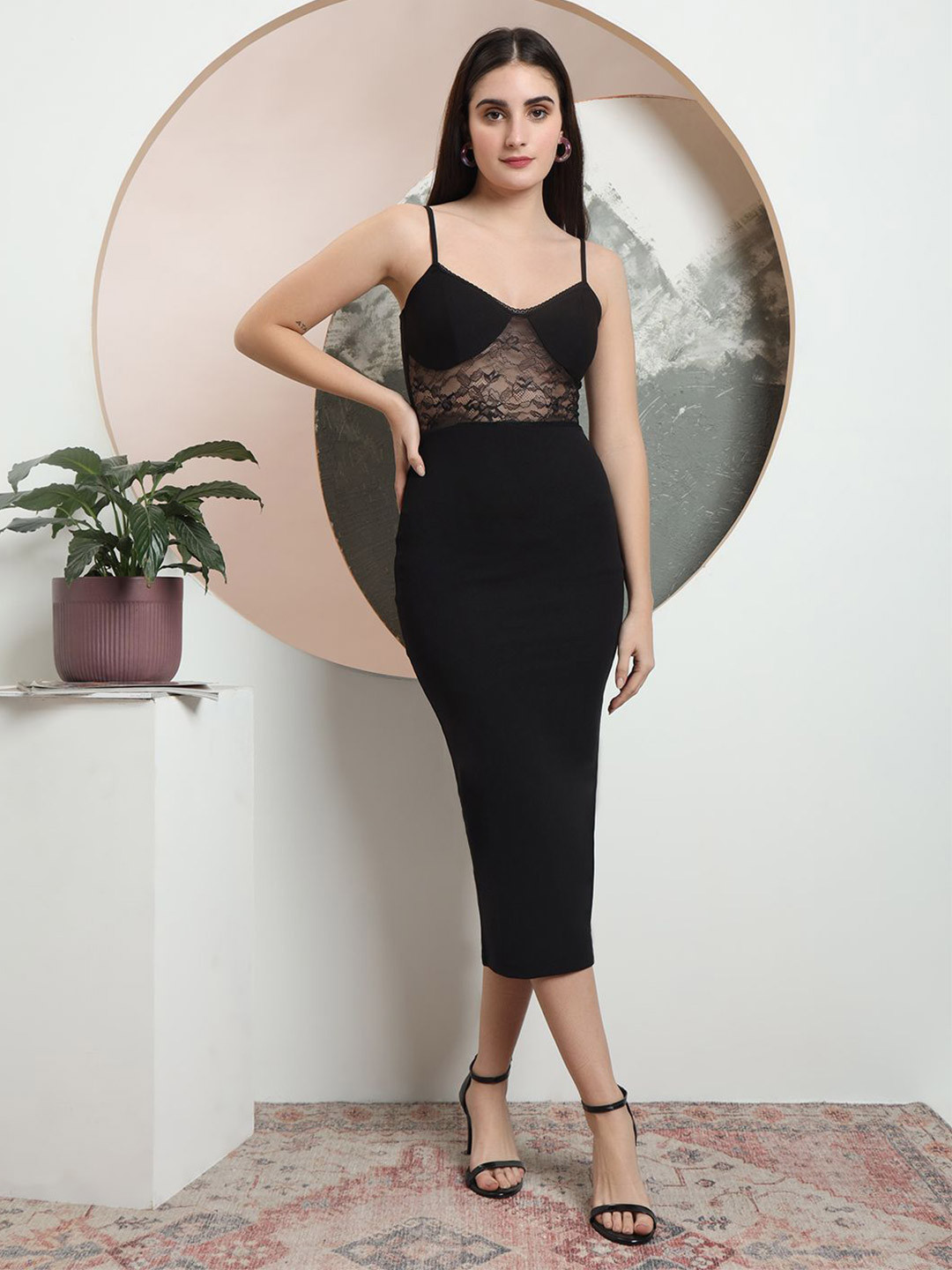 

BAESD Bodycon Midi Dress, Black