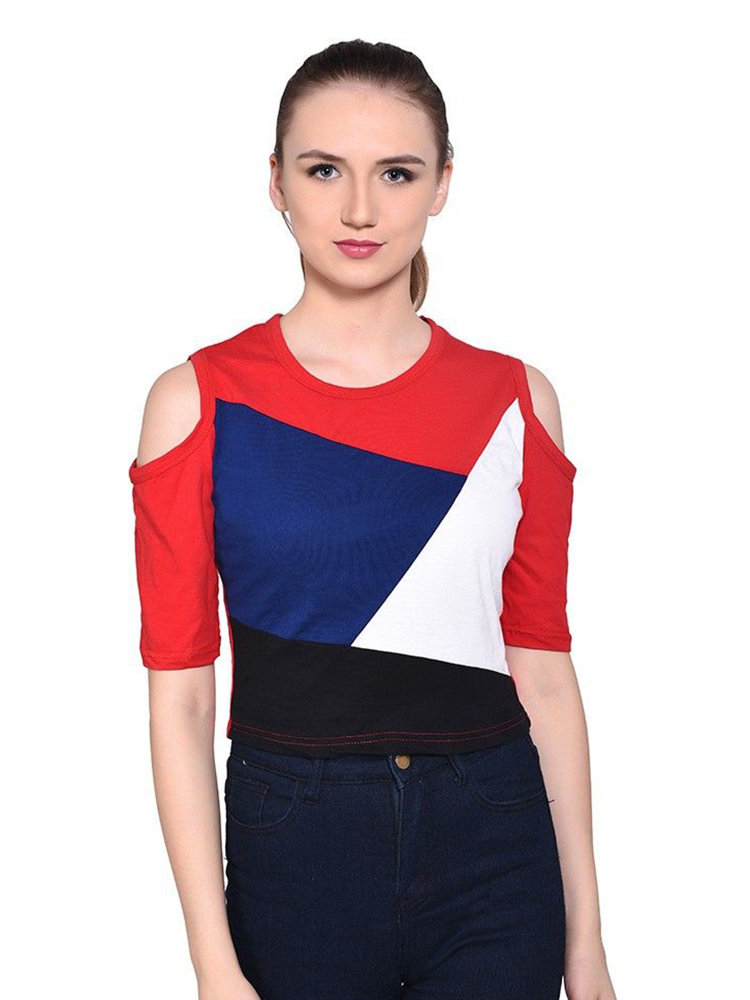 

BEYOU FASHION Women Colourblocked Pockets Slim Fit T-shirt, Multi