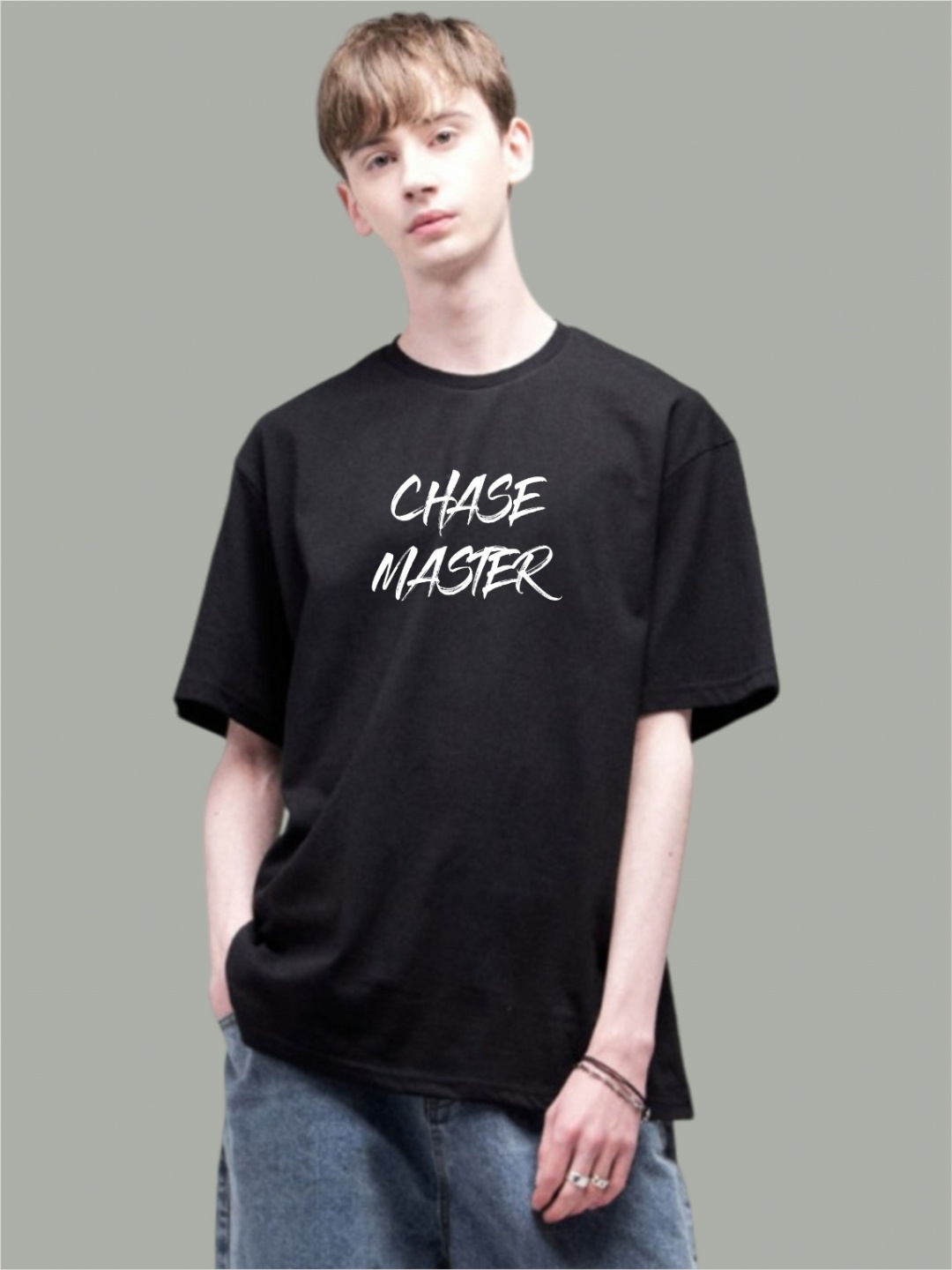 

Uniplanet store Men Printed Raw Edge T-shirt, Black