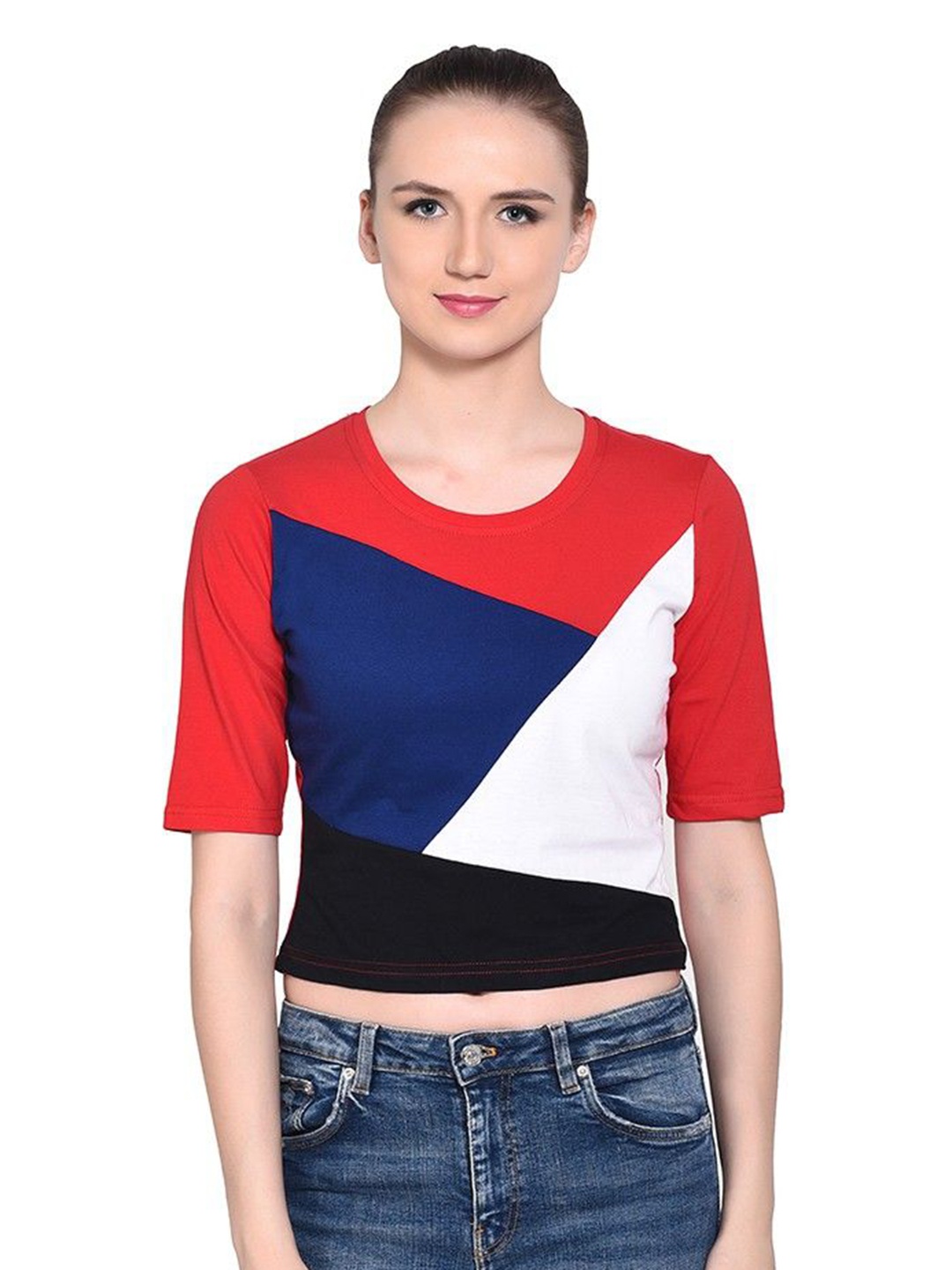 

BEYOU FASHION Women Colourblocked Slim Fit T-shirt, Multi