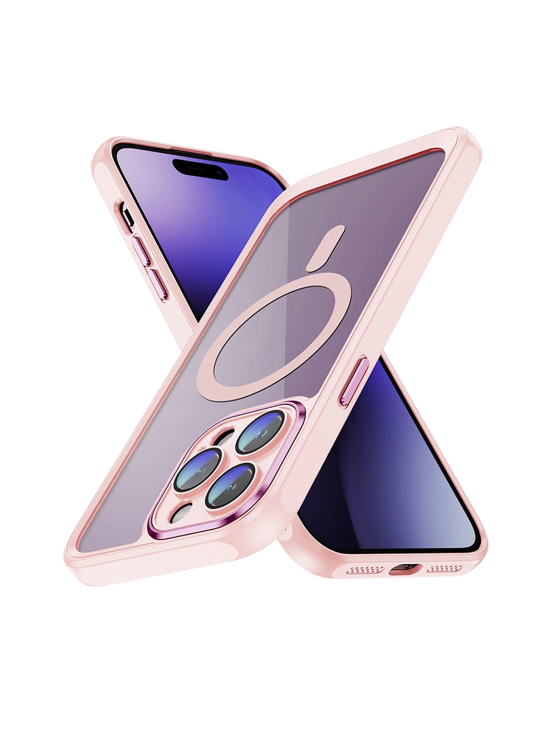 

QRIOH Solid Printed iPhone 14 Pro Back Case Mobile Accessories, Peach