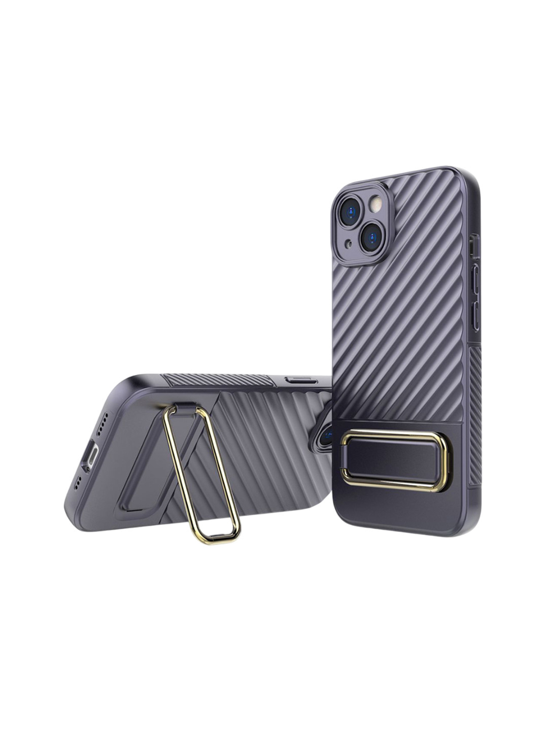 

QRIOH Geometric Printed iPhone 14 Back Case Mobile Accessories, Purple