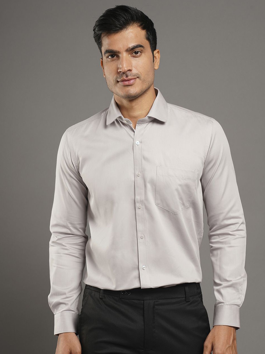 

John Philips Men Slim Fit Opaque Formal Shirt, Pink