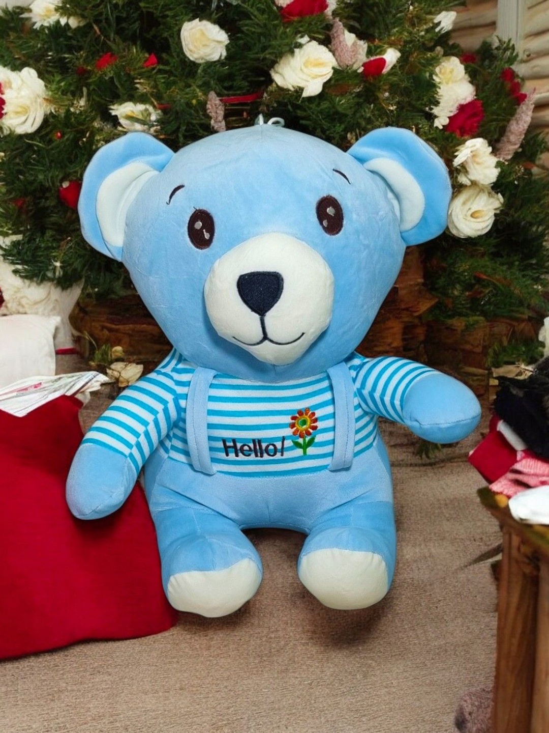

TBQ-The Baby Qoull Polyfill Filled Non-Allergic Hello Teddy Bear Soft Toys and Dolls, Blue