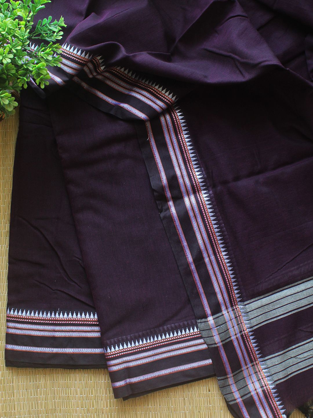 

Weaves of Tradition Pure Cotton Unstitched Dress Material, Purple