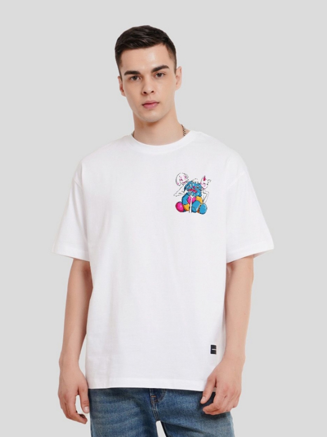 

Underrated Club Men Typography Printed Bio Finish Applique T-shirt, White