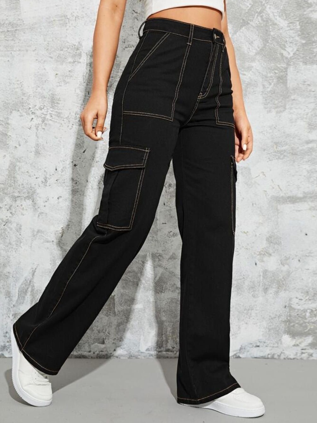 

Next One Women Smart Straight Fit High-Rise Stretchable Jeans, Black