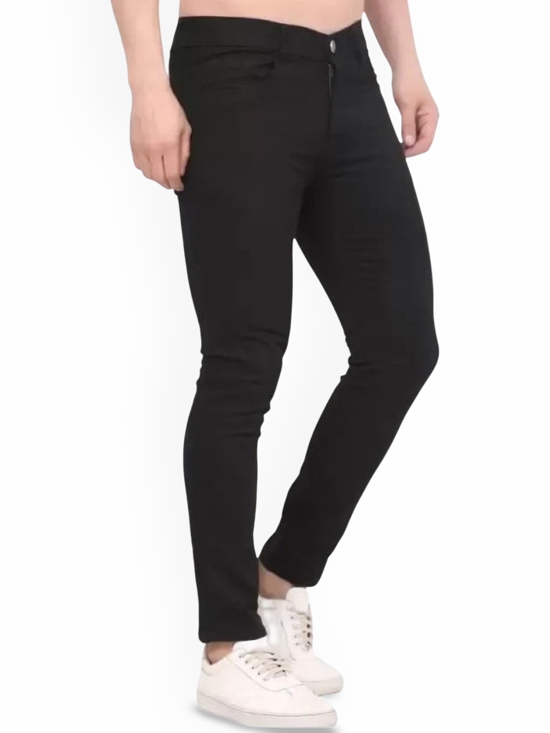 

COMFITS Men Classic Low Distress Stretchable Jeans, Black