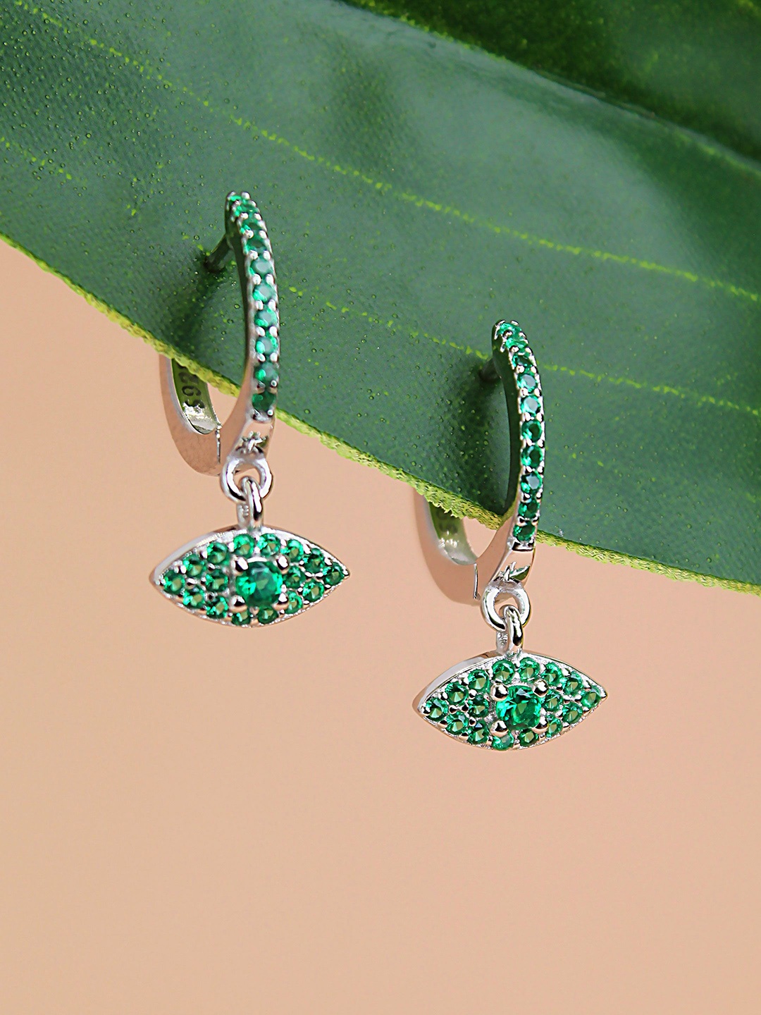 

DEVASHREE Classic Hoop Earrings, Green