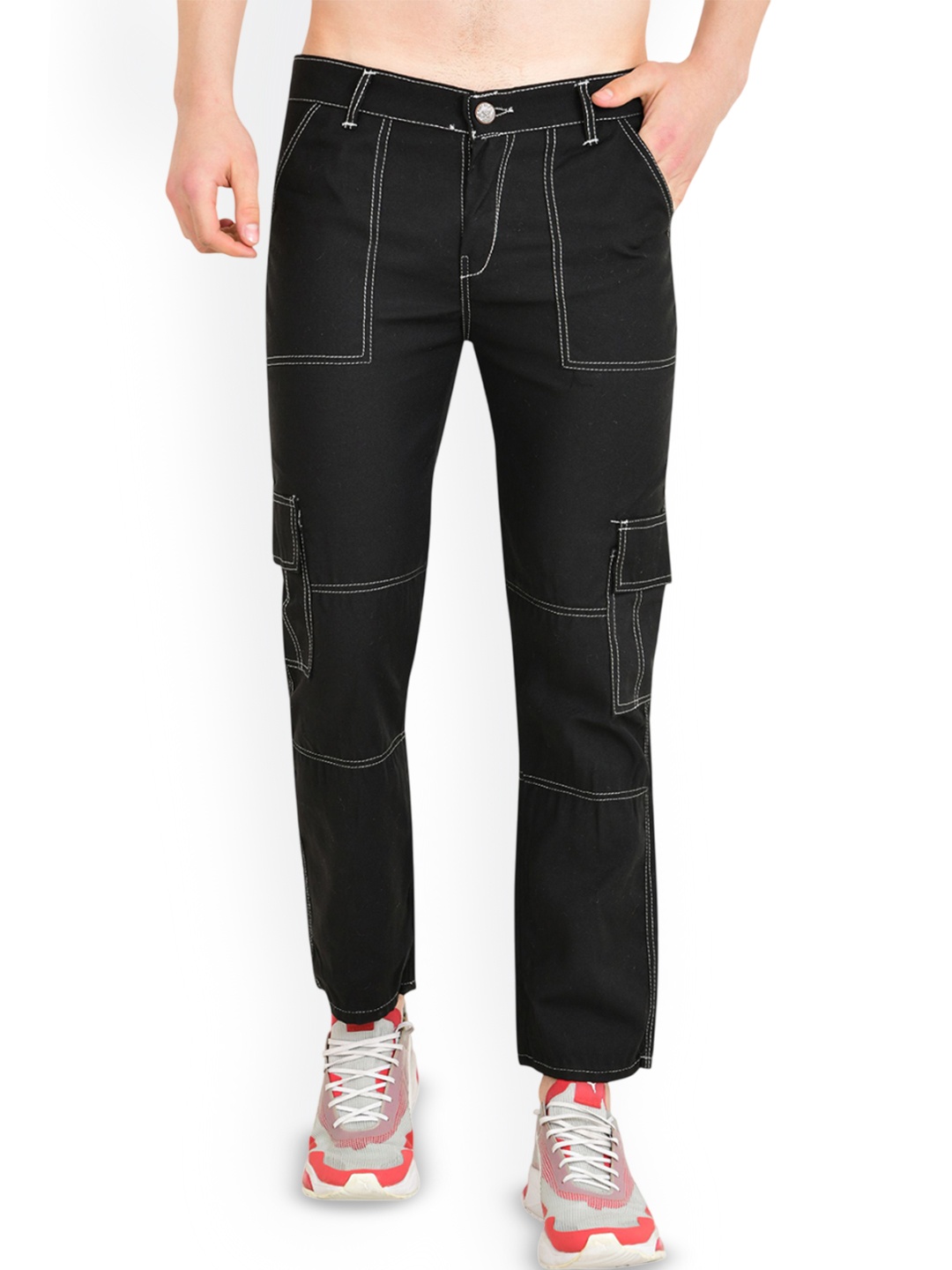 

COMFITS Men Classic Low Distress Stretchable Jeans, Black
