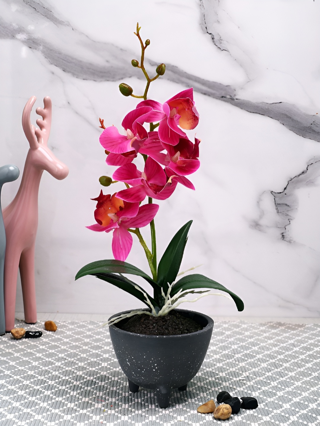 

TAYHAA Grey 1 Pieces Orchid Artificial Plant With Pot