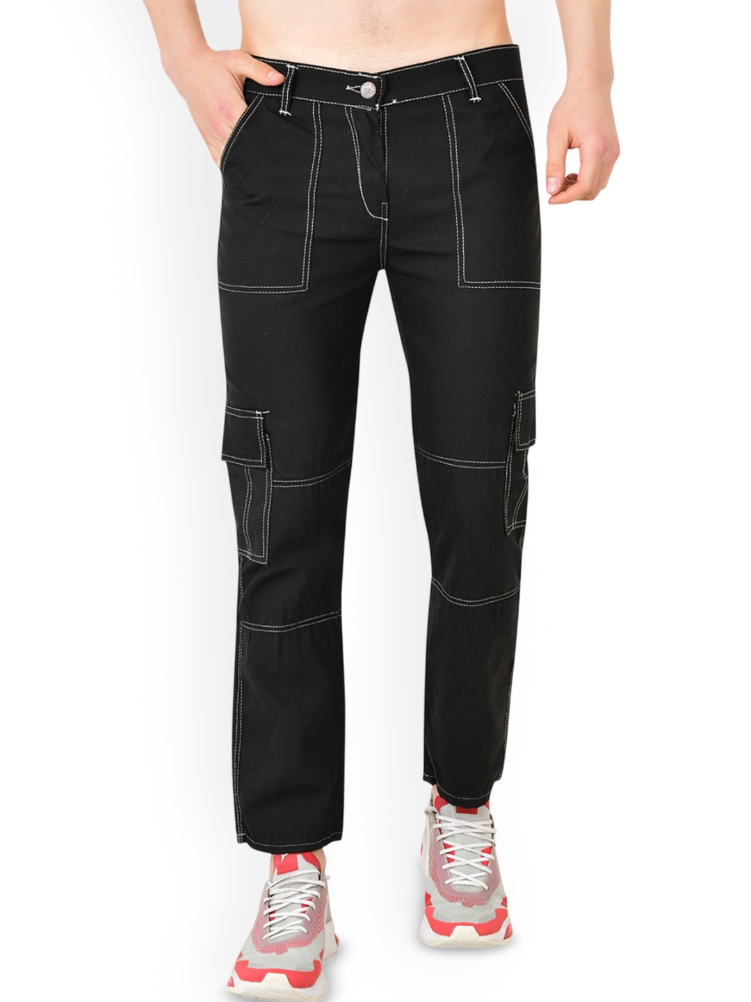 

COMFITS Men Classic Mildly Distressed Stretchable Jeans, Black
