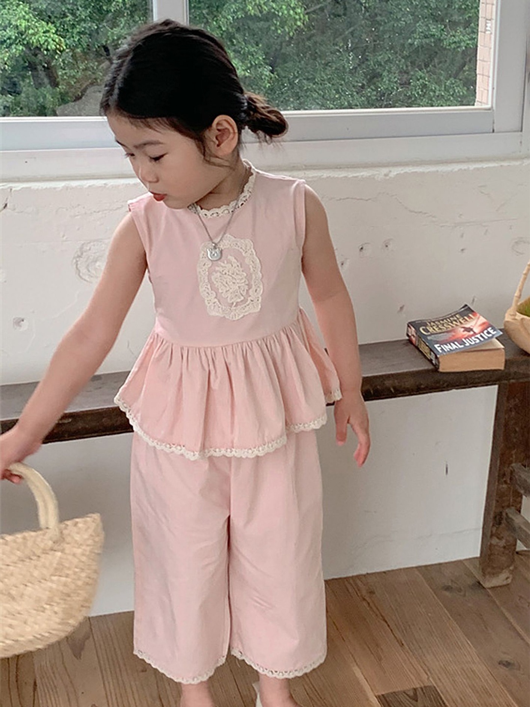 

LULU & SKY Girls Top with Palazzos, Pink